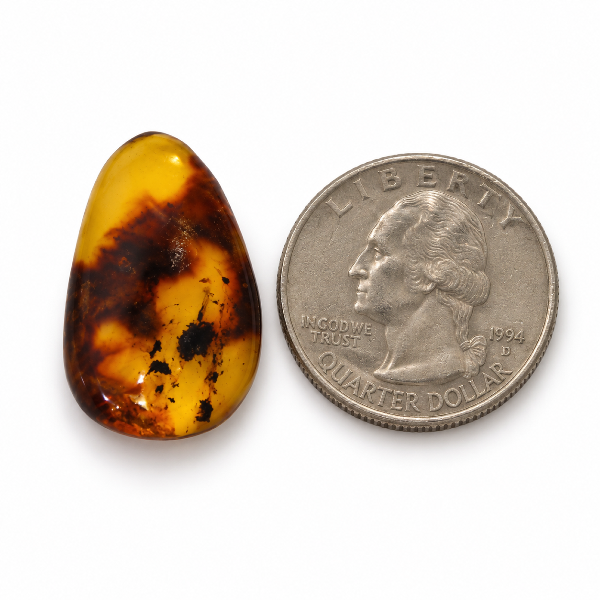 Nature created sky blue Dominican amber cabochon – photo 8