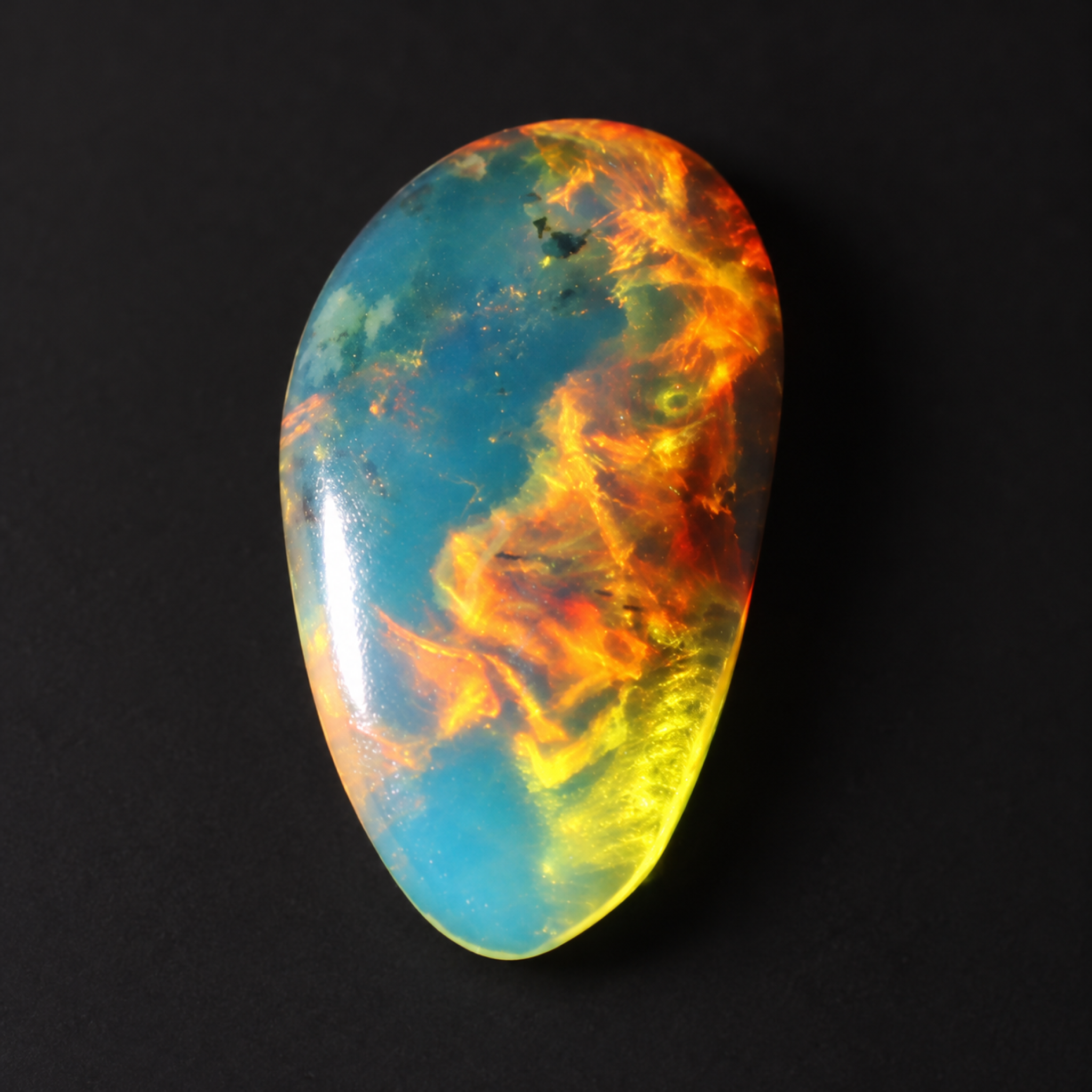 Nature created sky blue Dominican amber cabochon – photo 9