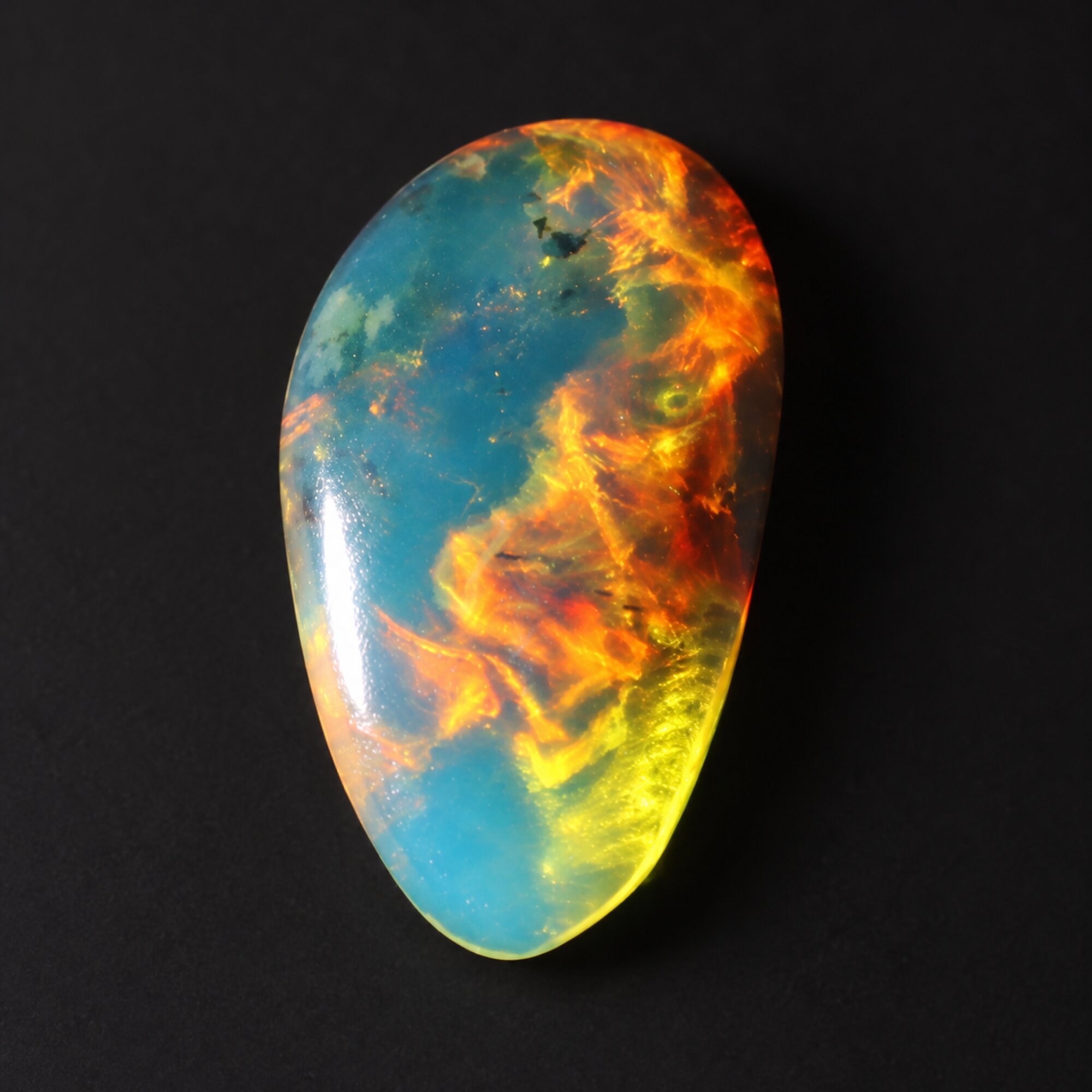 Nature created sky blue Dominican amber cabochon – photo 9
