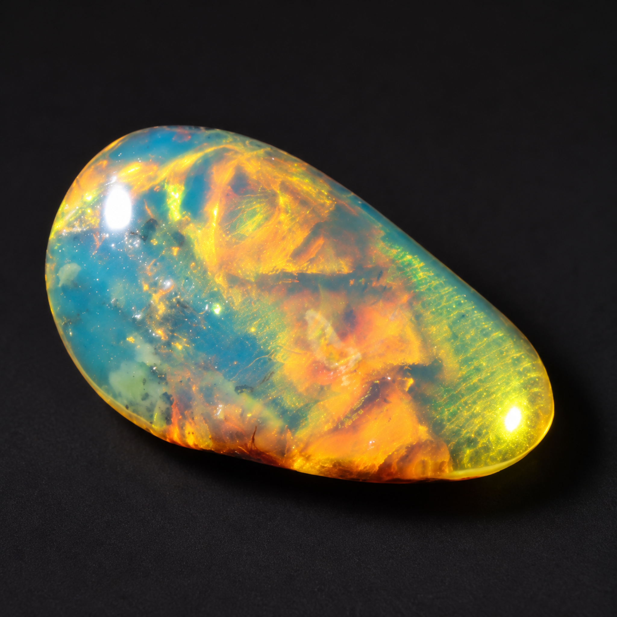 Nature created sky blue Dominican amber cabochon – photo 10