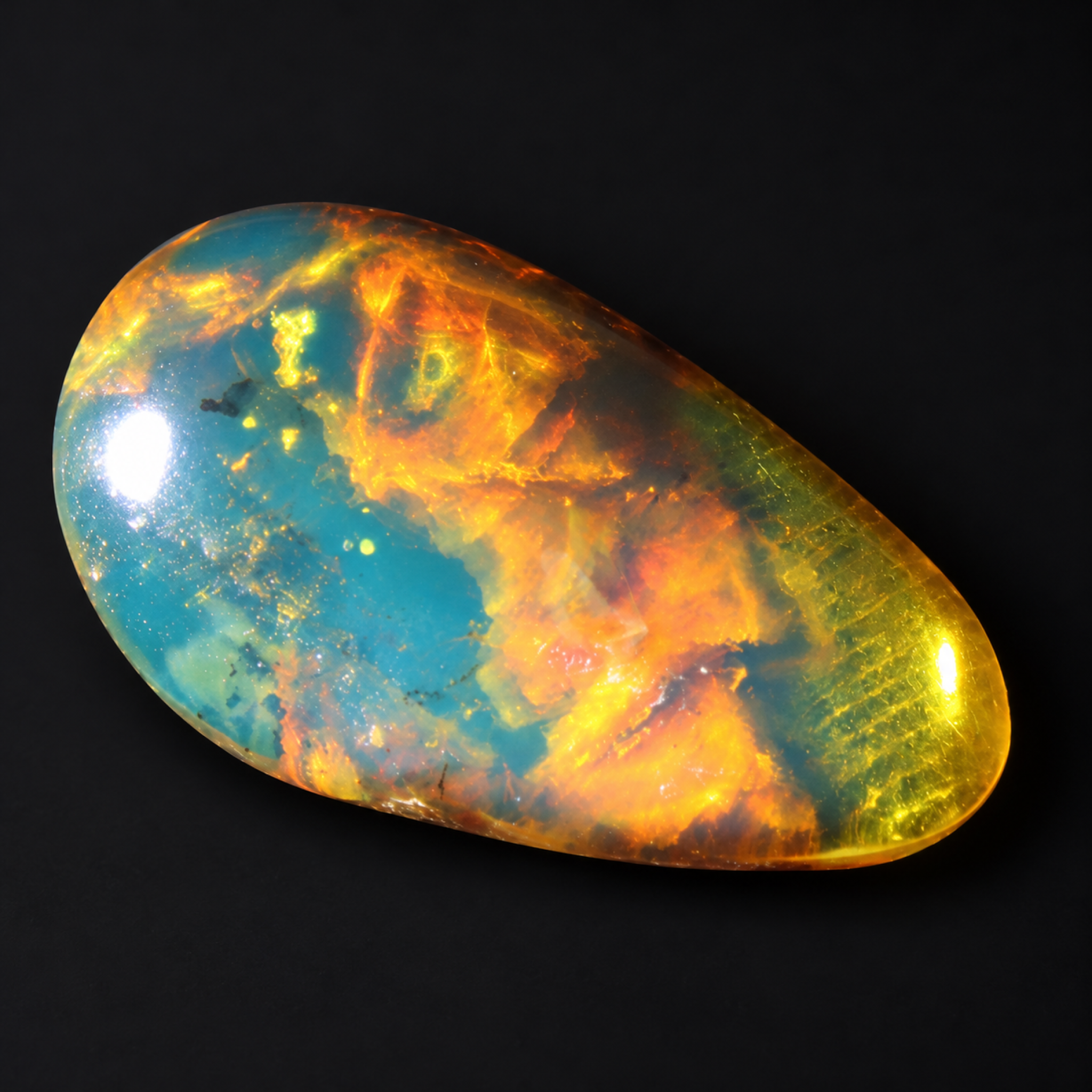 Nature created sky blue Dominican amber cabochon – photo 12