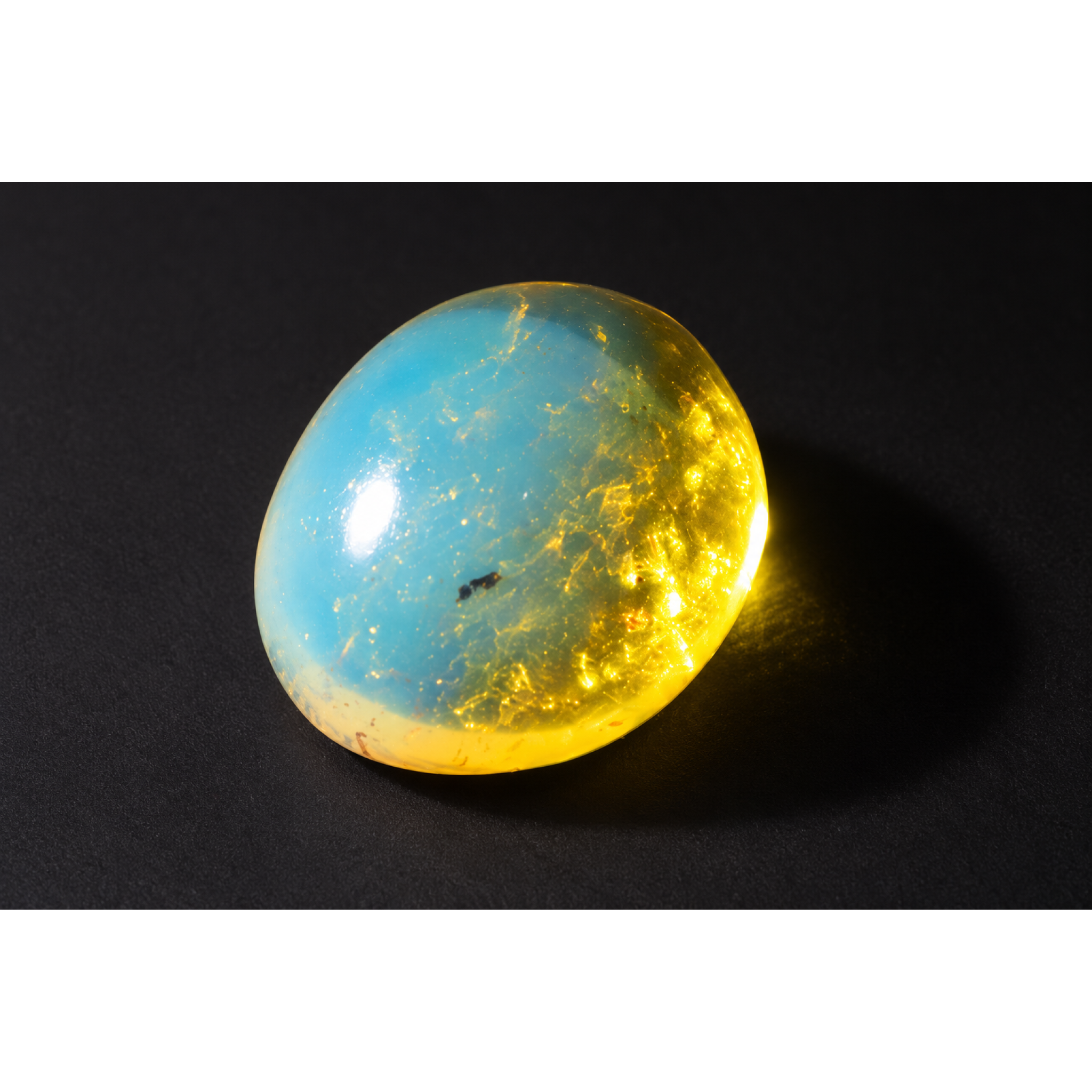 Nature created deep blue Dominican amber cabochon – photo 7