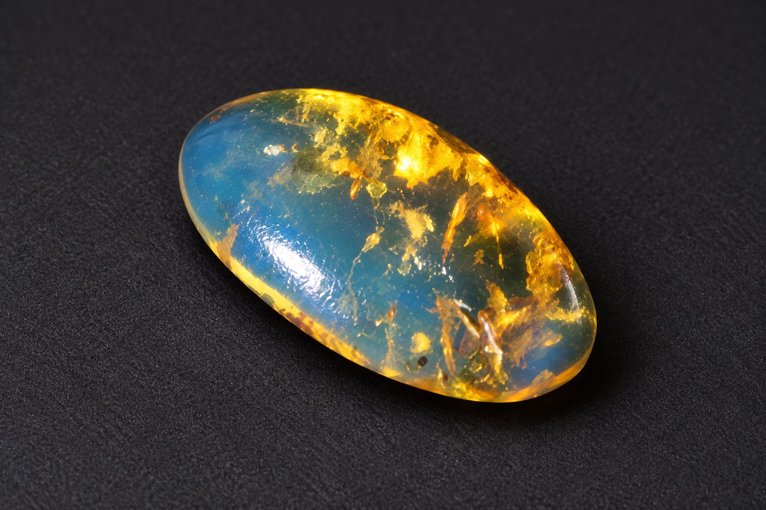 Authentic sky blue Dominican amber cabochon – photo 3