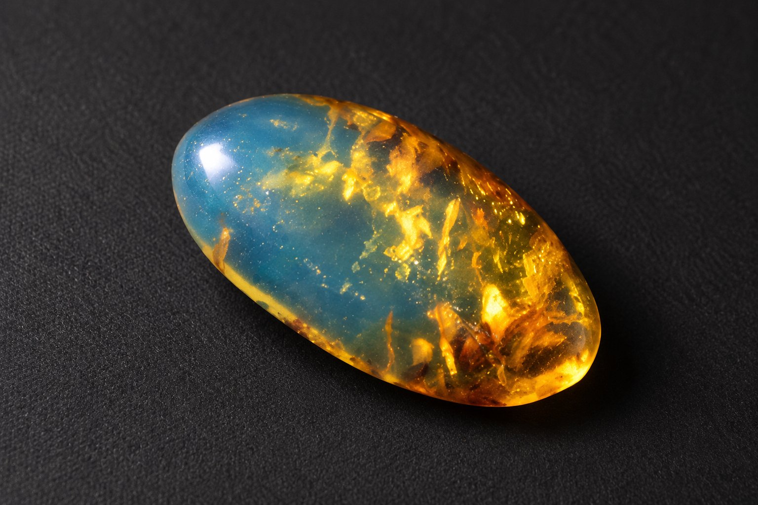 Authentic sky blue Dominican amber cabochon – photo 4