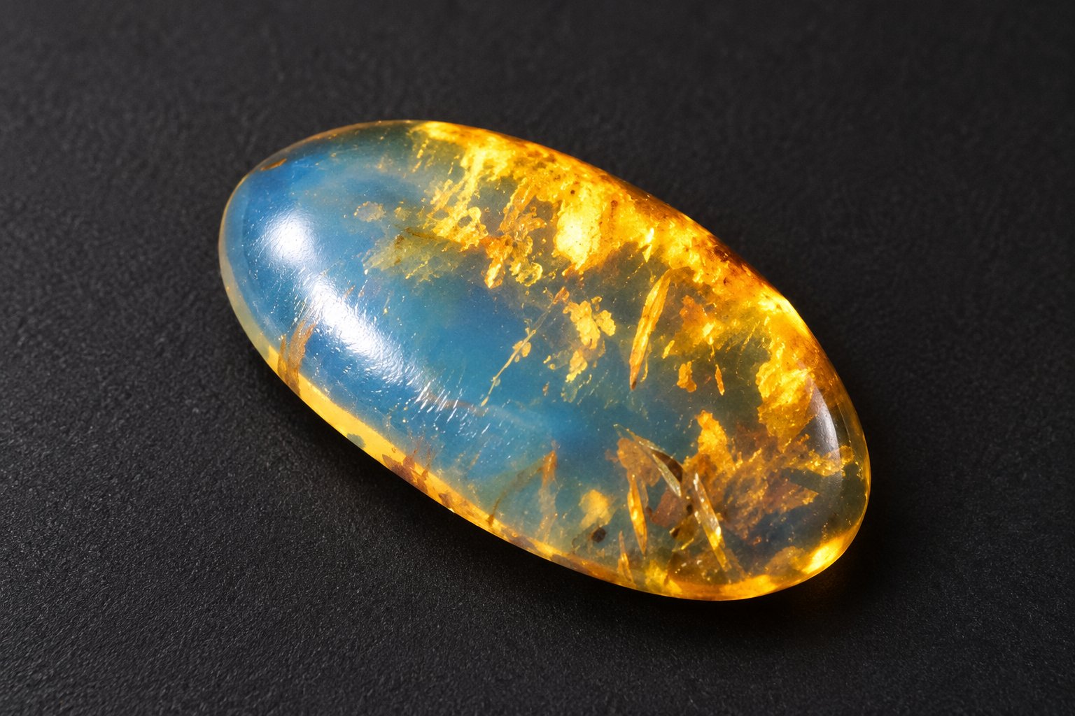 Authentic sky blue Dominican amber cabochon – photo 10