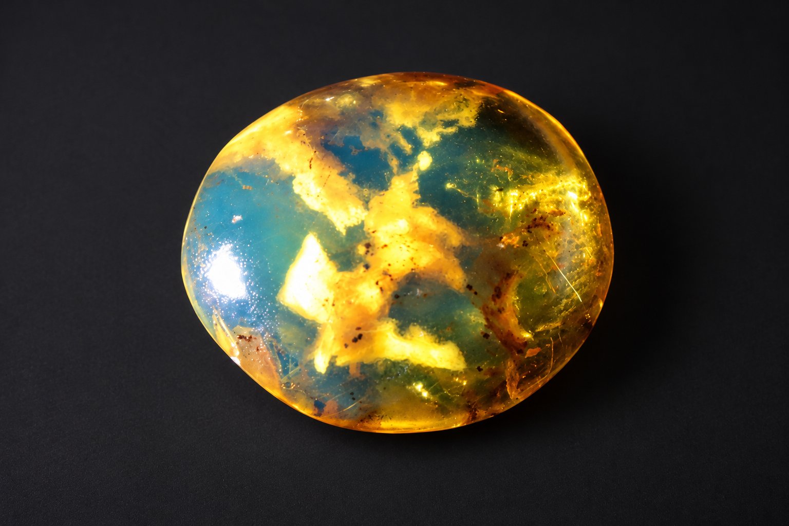 Authentic deep blue Dominican amber cabochon – photo 6
