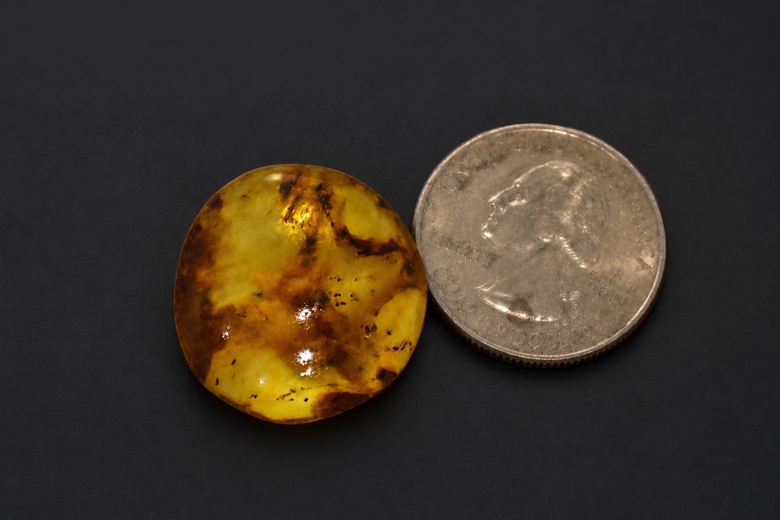 Authentic deep blue Dominican amber cabochon – photo 9