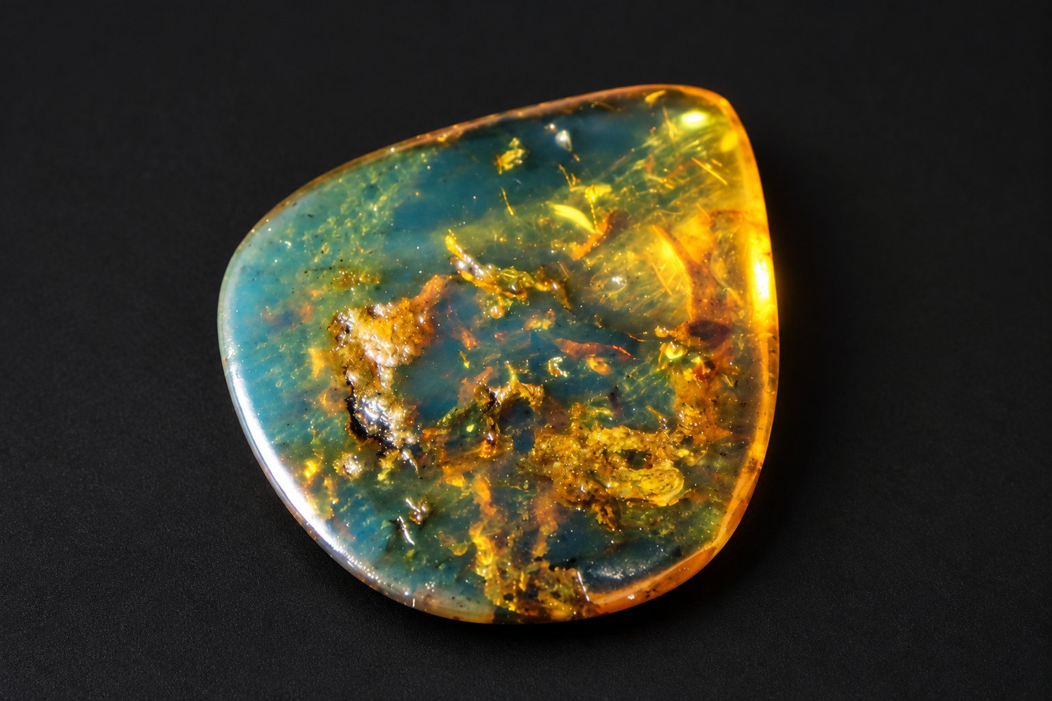 Genuine deep blue polished Dominican amber – photo 5