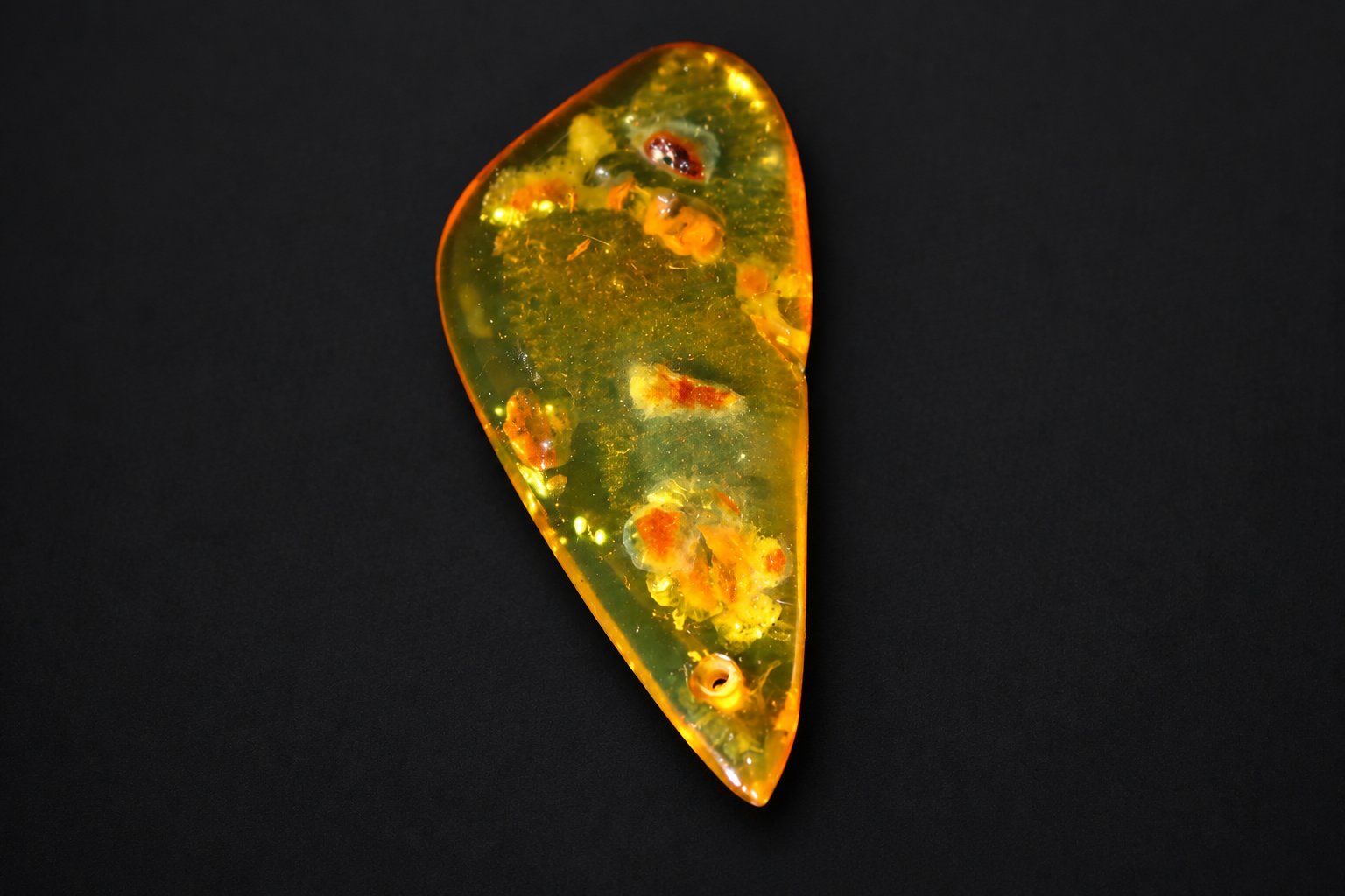 Genuine orange green polished Dominican amber – photo 2