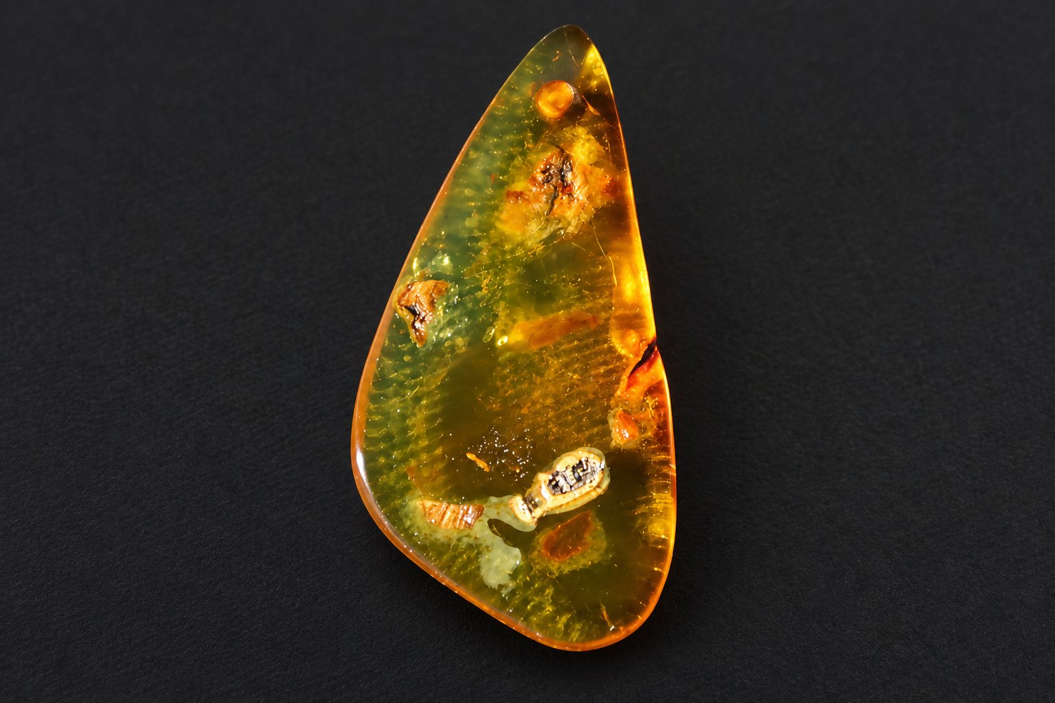 Genuine orange green polished Dominican amber – photo 3