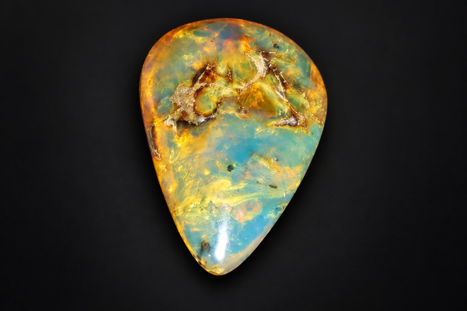 Authentic dark blue polished Dominican amber