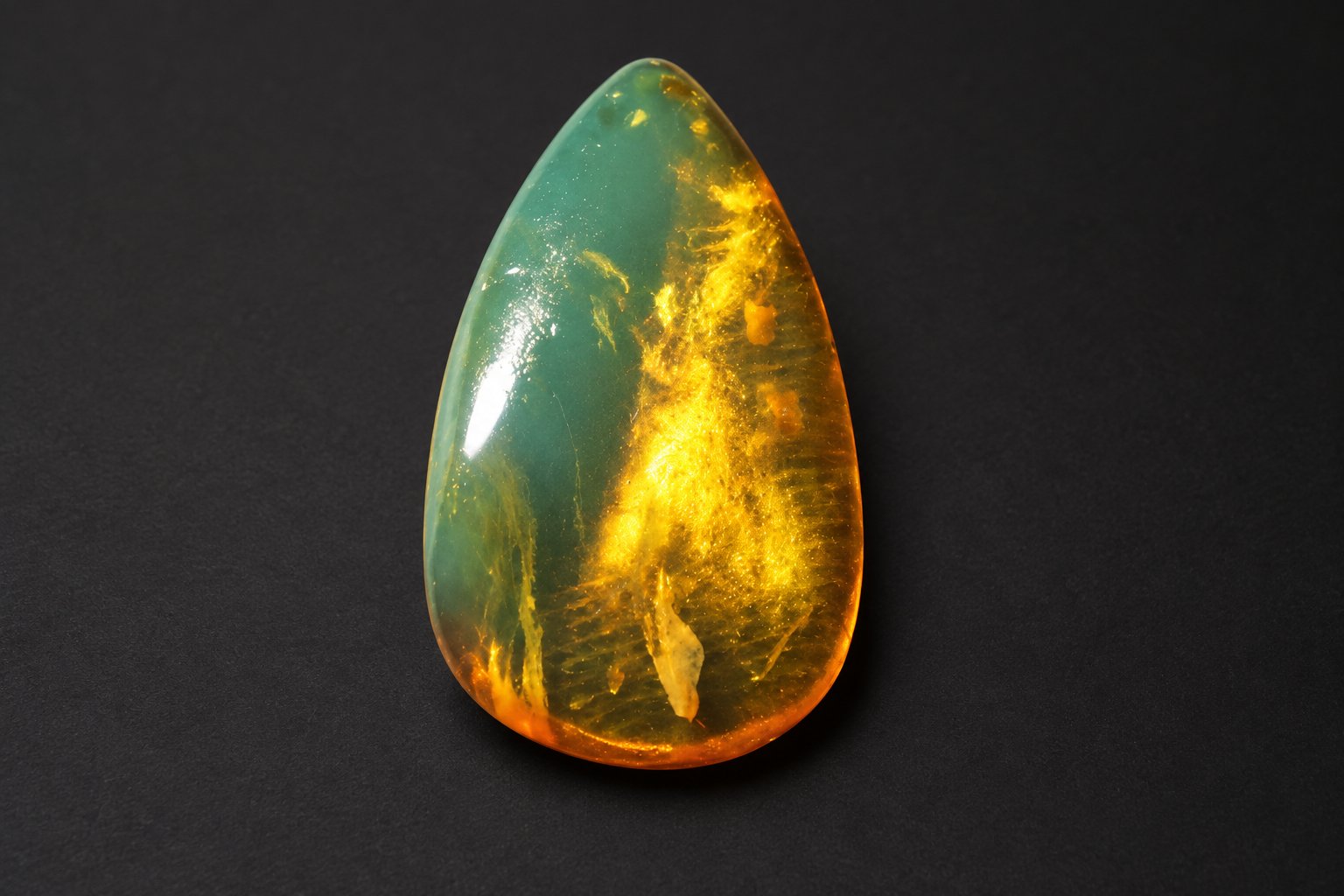 Genuine orange green polished Dominican amber – photo 9