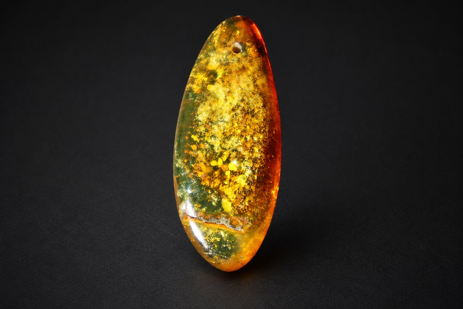 Real orange yellow polished Dominican amber