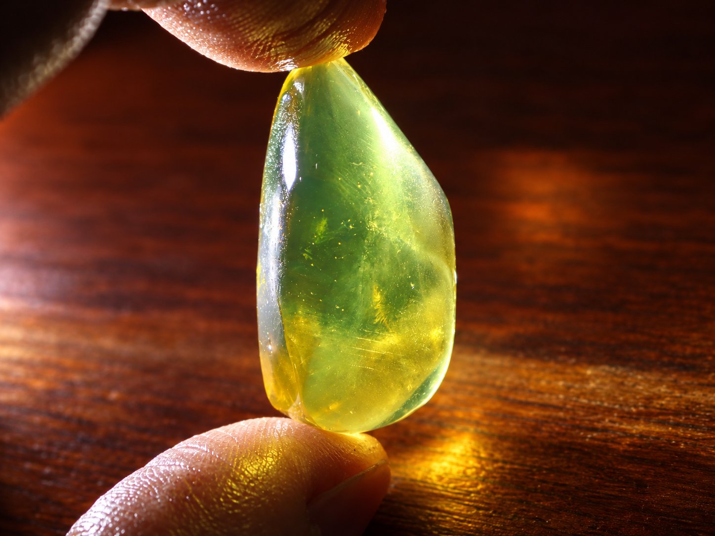True caribbean green yellow polished Dominican amber – photo 12