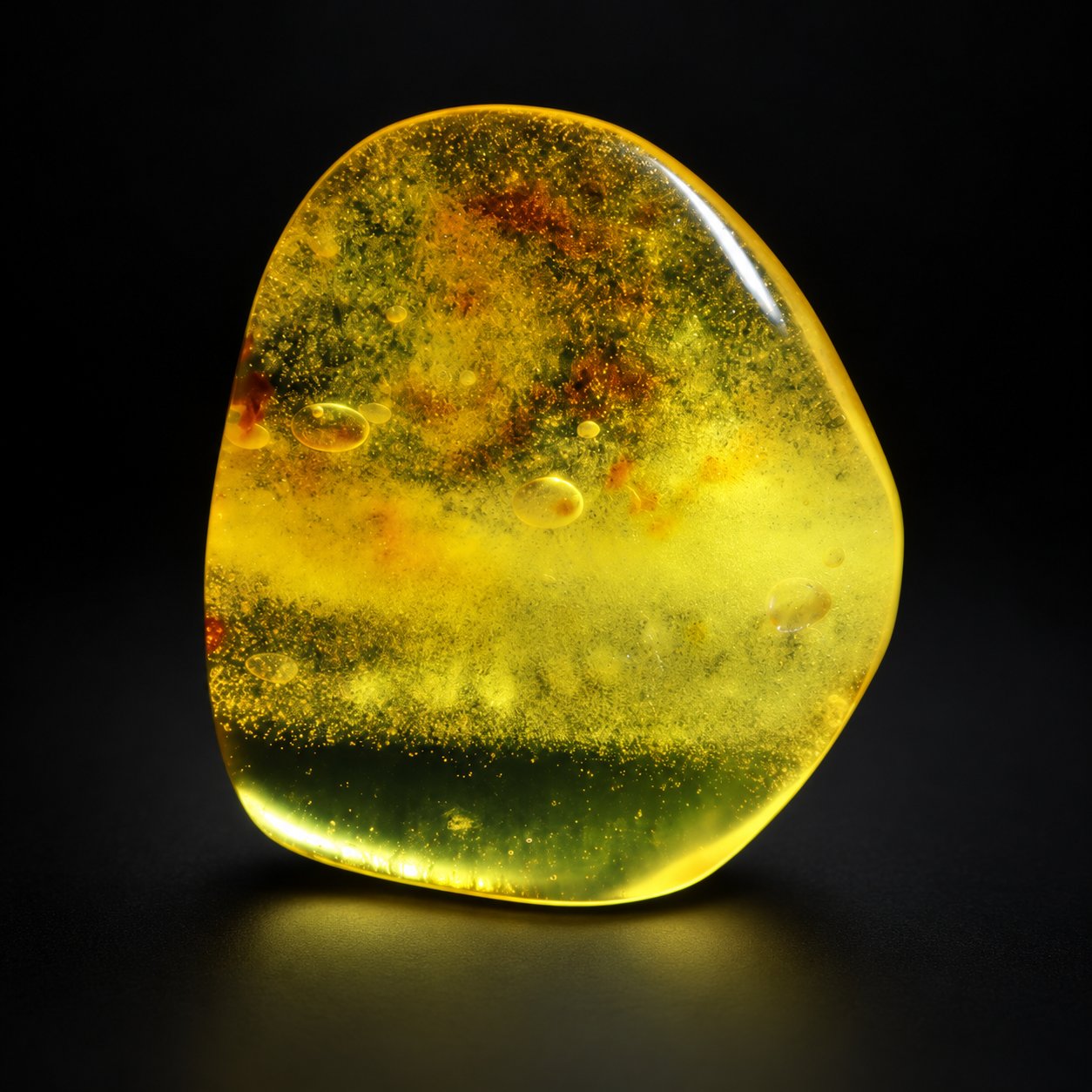 True caribbean light green yellow polished Dominican amber – photo 7