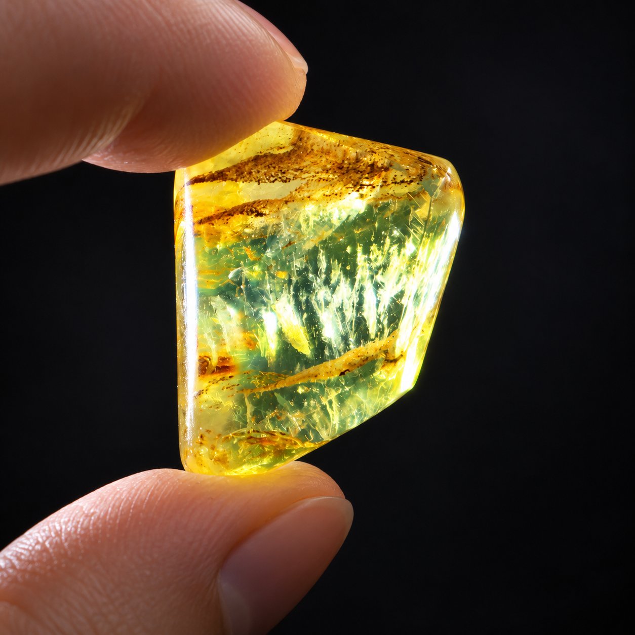 Authentic yellow green polished Dominican amber – photo 8