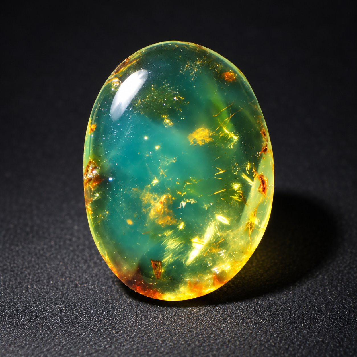Earth mined olive green polished Dominican amber 28mm – photo 10