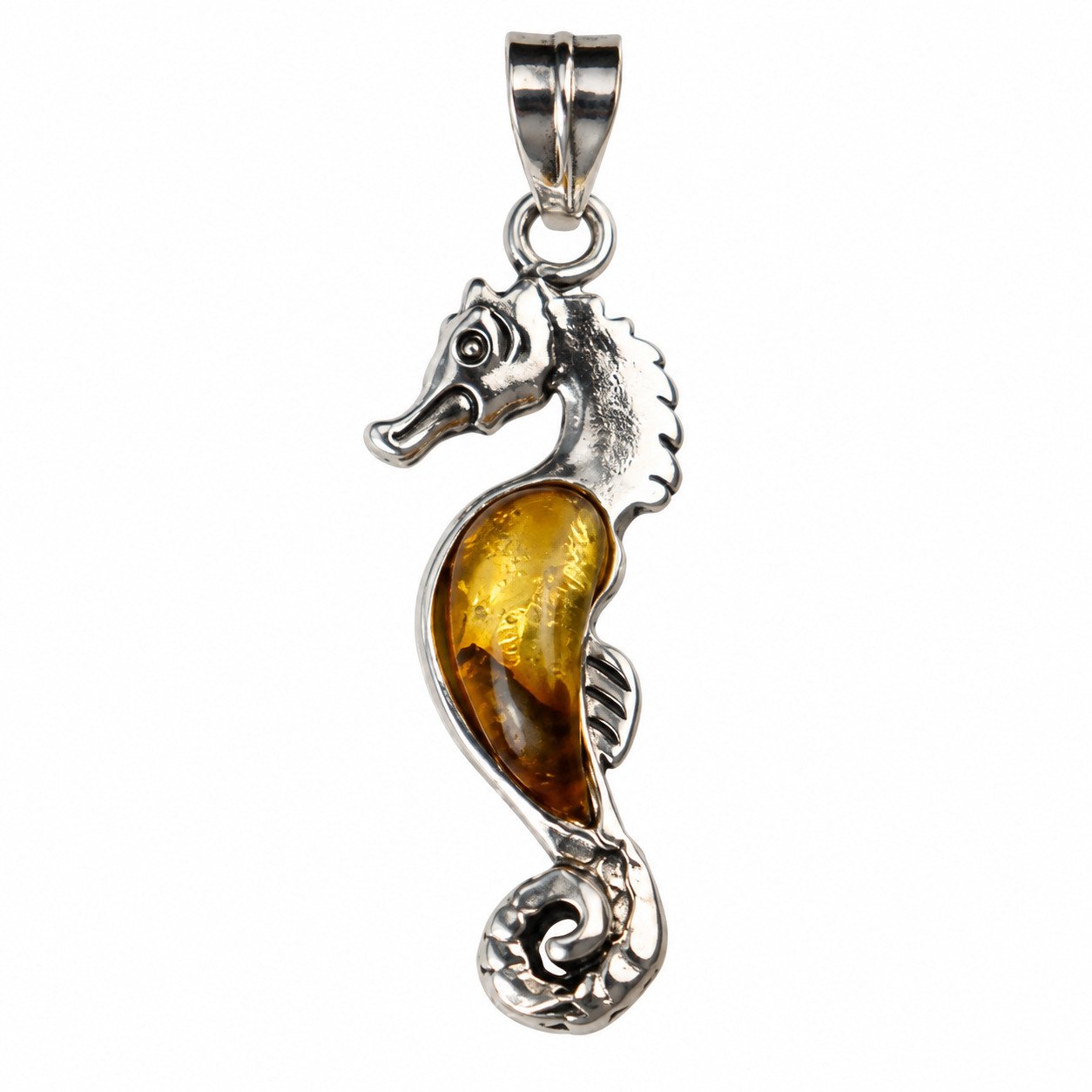 Artisan light yellow Dominican amber sterling silver pendant 4g – photo 3