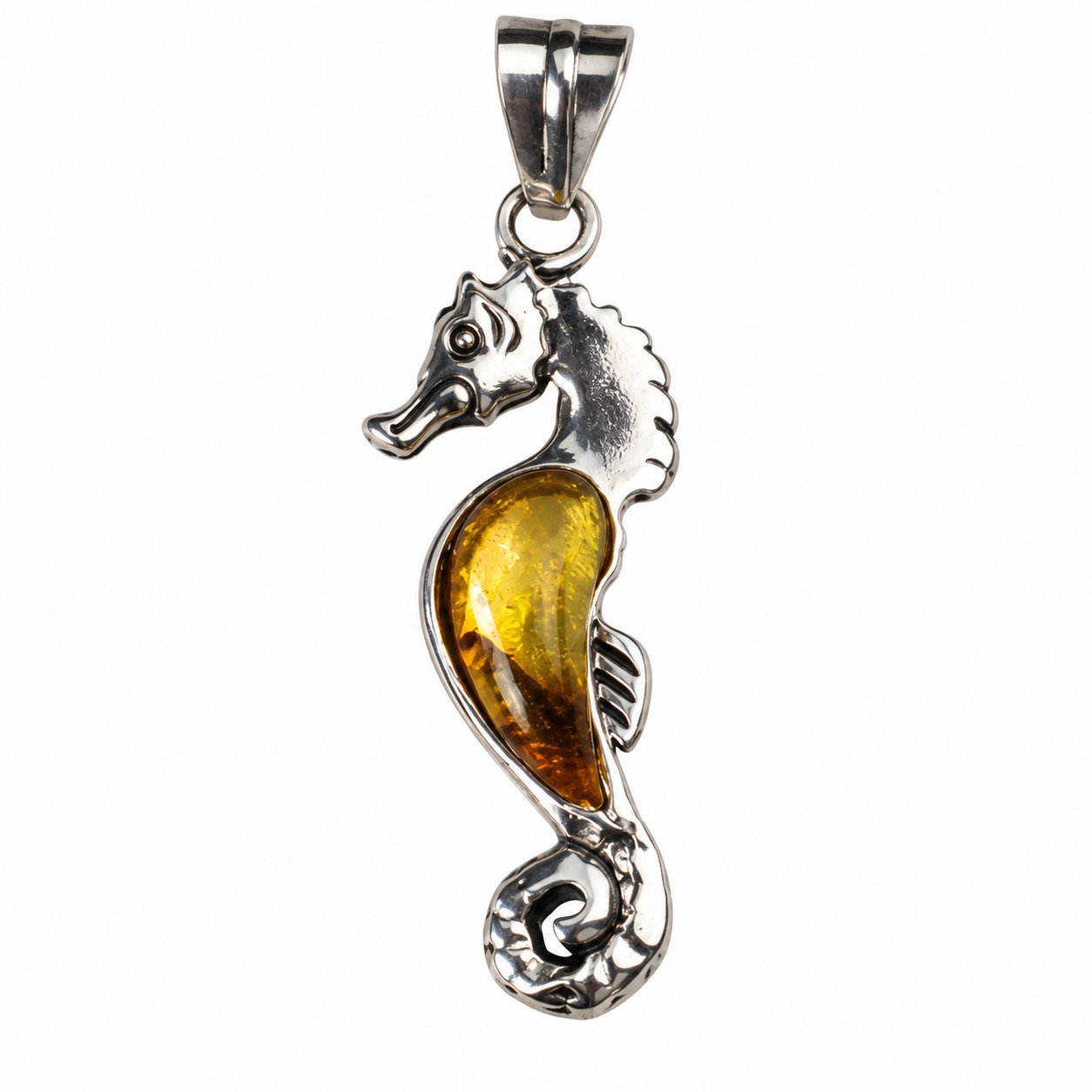 Artisan light yellow Dominican amber sterling silver pendant 4g – photo 4