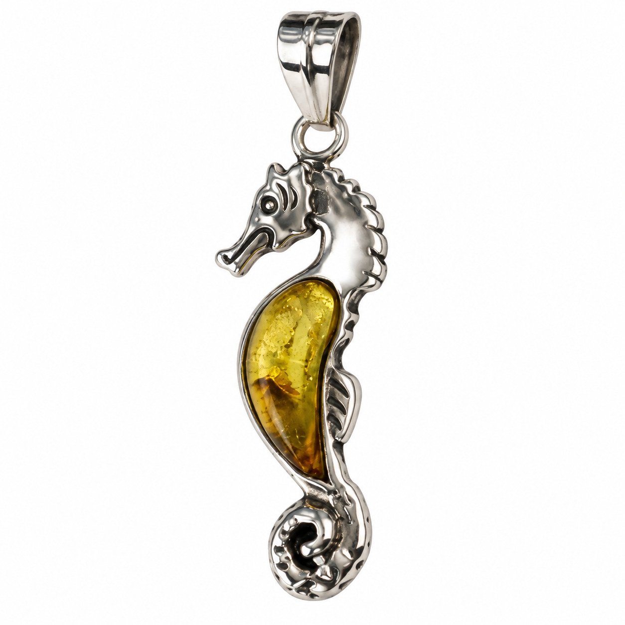 Artisan light yellow Dominican amber sterling silver pendant 4g – photo 5