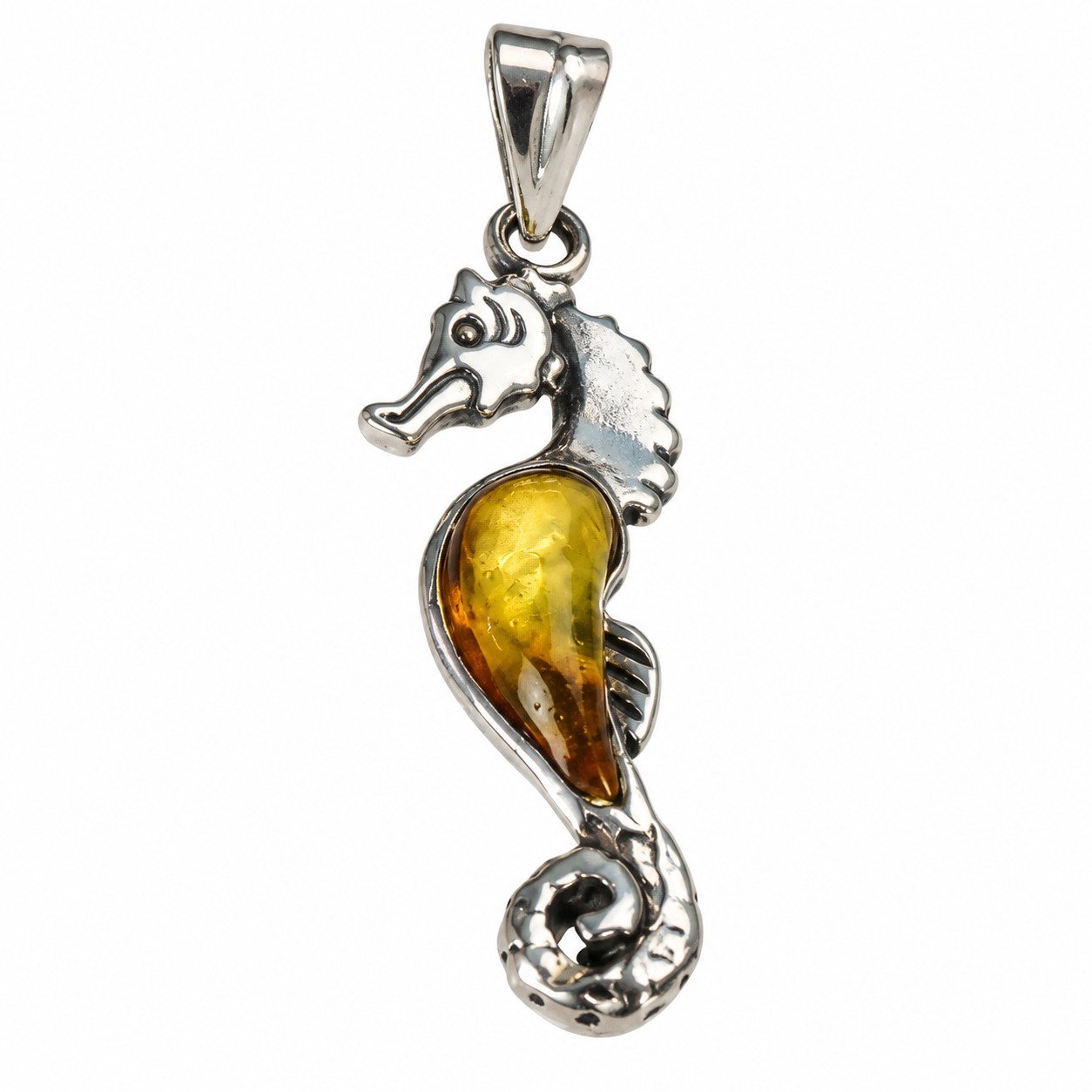 Artisan light yellow Dominican amber sterling silver pendant 4g – photo 7
