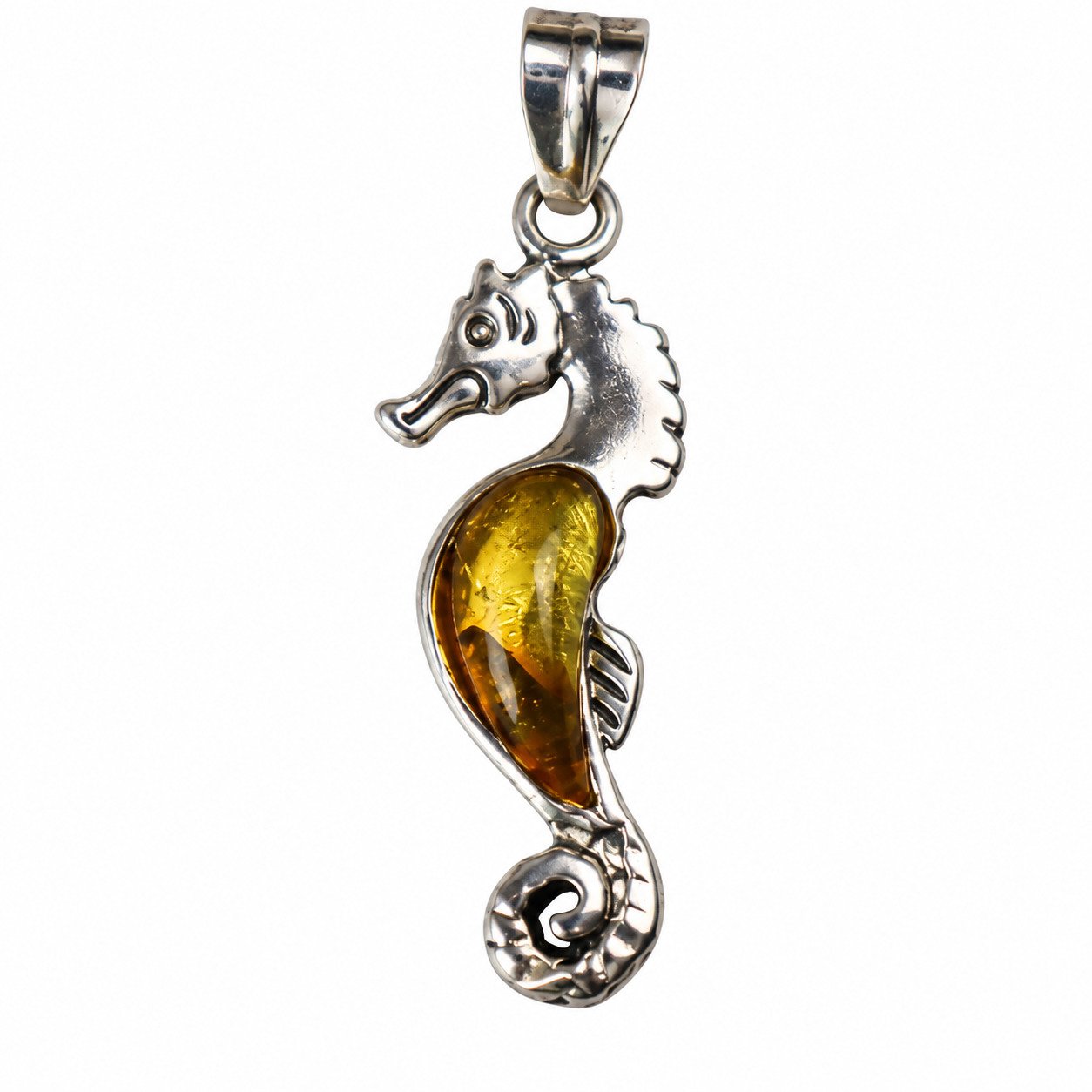 Artisan light yellow Dominican amber sterling silver pendant 4g – photo 8