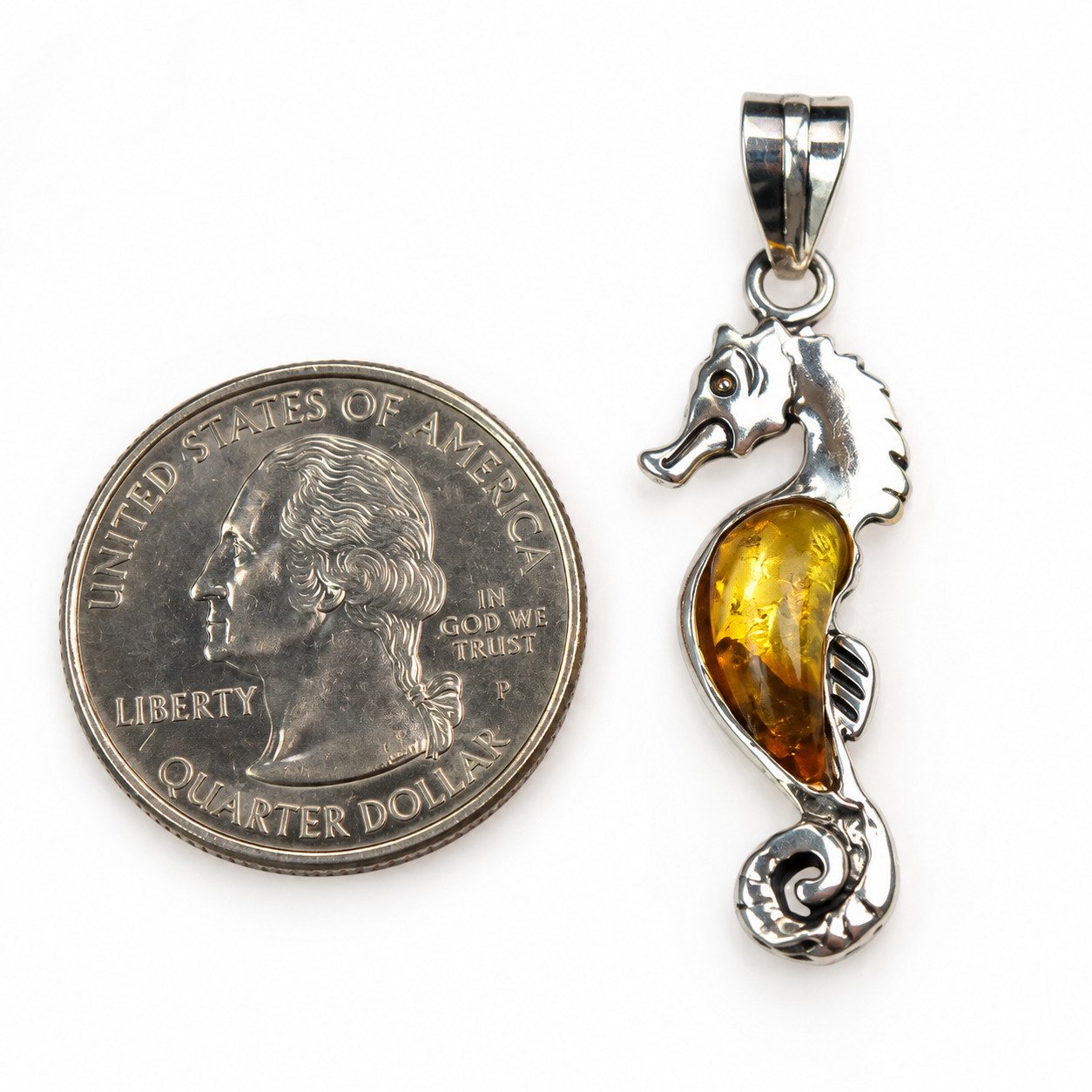 Artisan light yellow Dominican amber sterling silver pendant 4g – photo 9