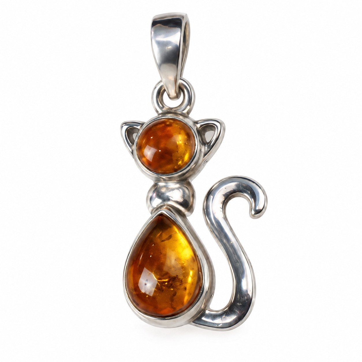 Island crafted light yellow Dominican amber sterling silver pendant 4.1g