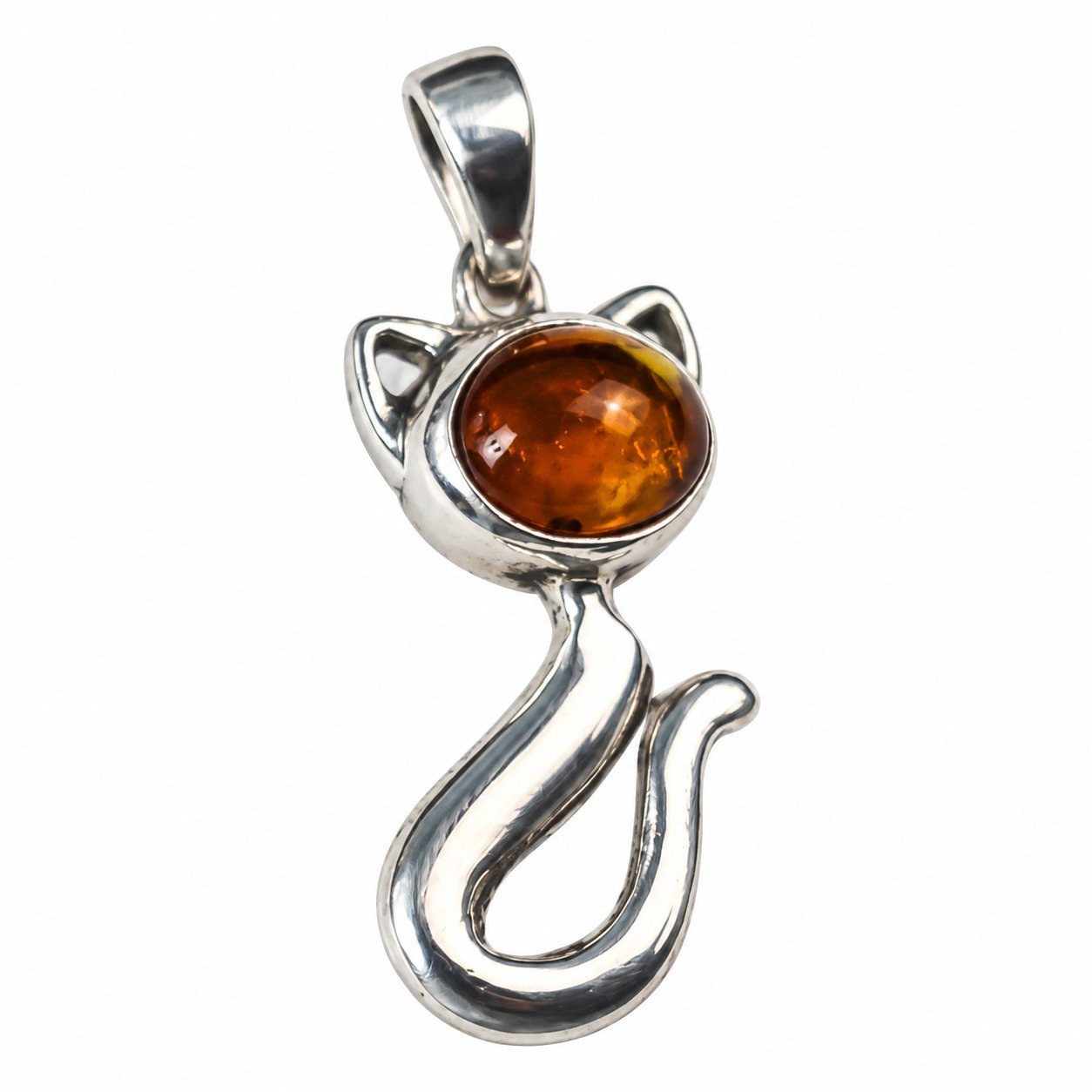 Island crafted light orange Dominican amber sterling silver pendant 4.1g – photo 2