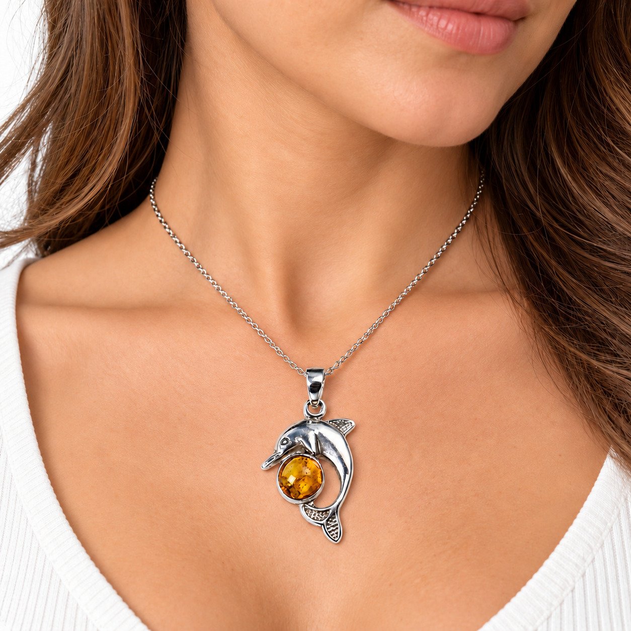 Island crafted dark orange Dominican amber sterling silver pendant 4.3g – photo 2