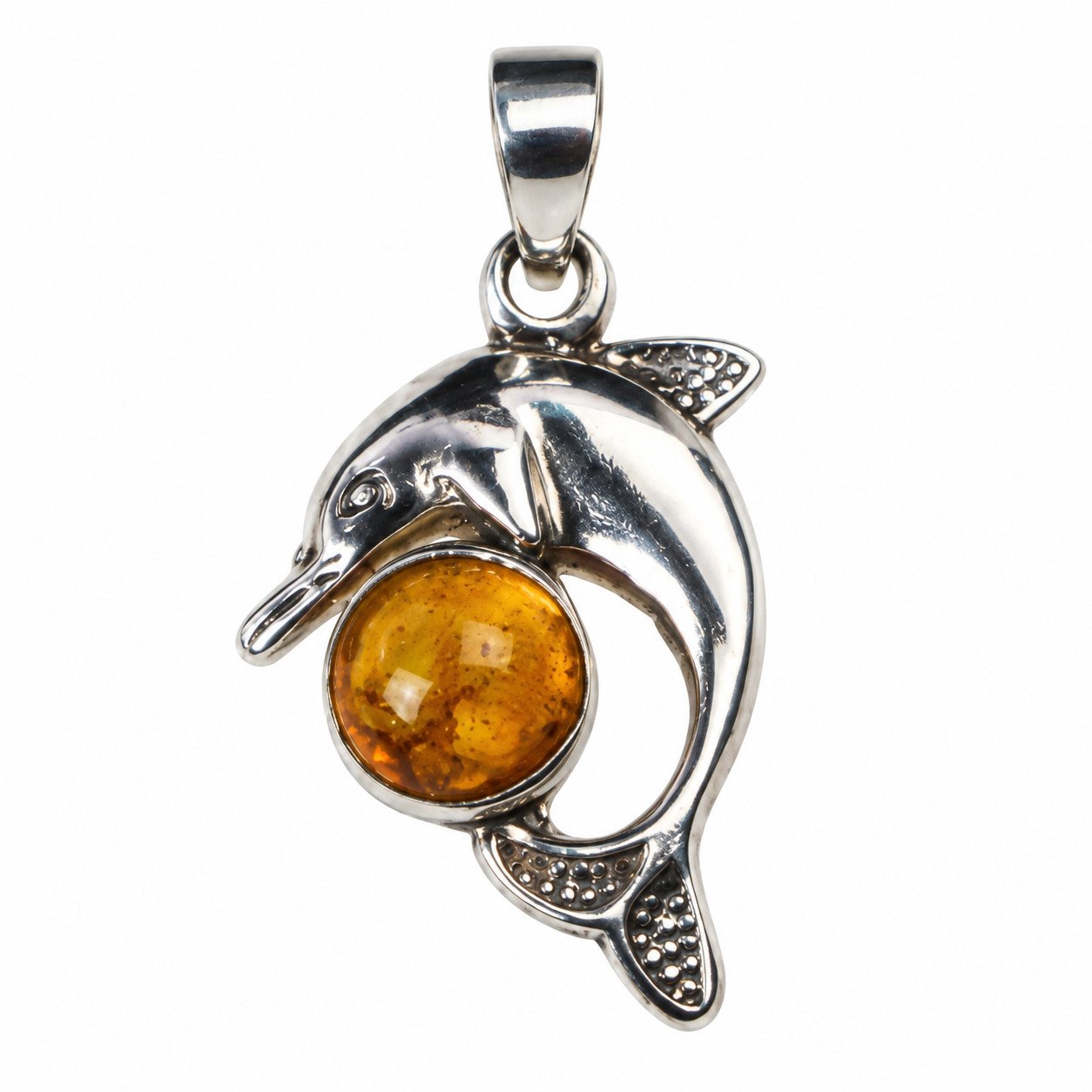 Island crafted dark orange Dominican amber sterling silver pendant 4.3g – photo 4