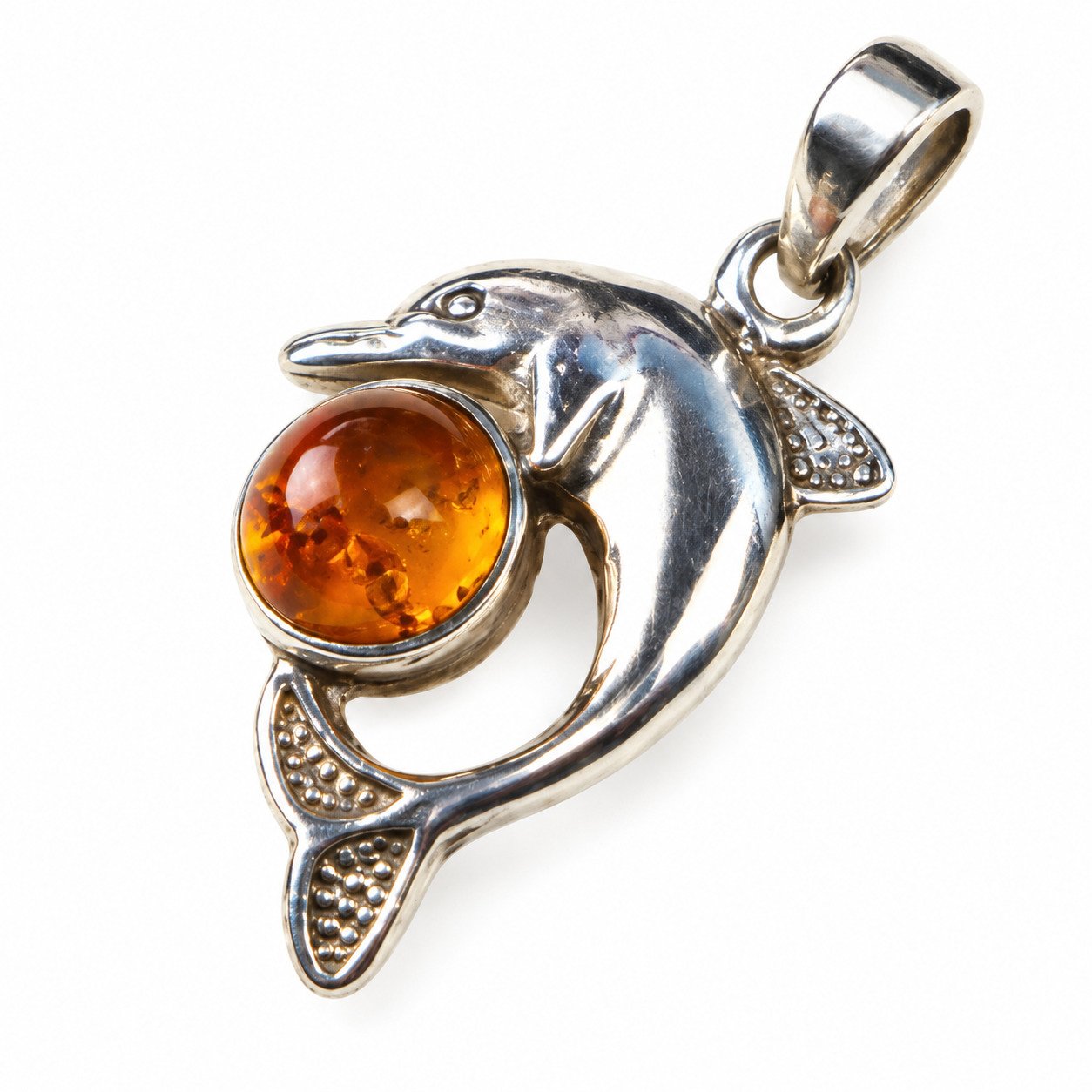 Island crafted dark orange Dominican amber sterling silver pendant 4.3g – photo 5