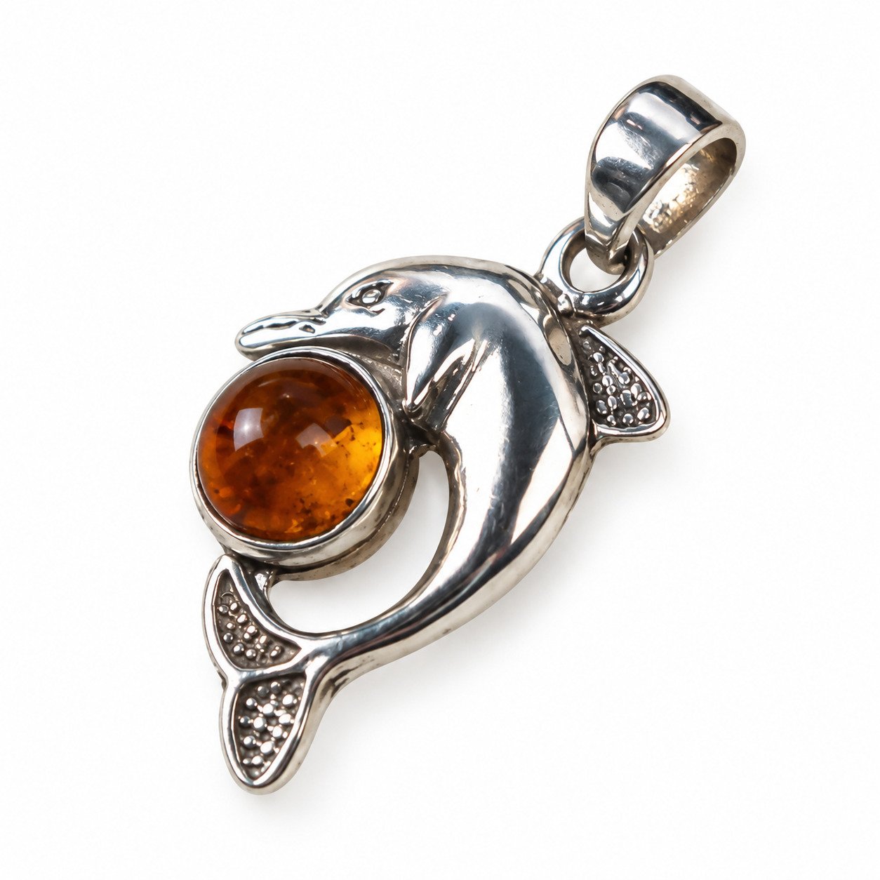 Island crafted dark orange Dominican amber sterling silver pendant 4.3g – photo 6