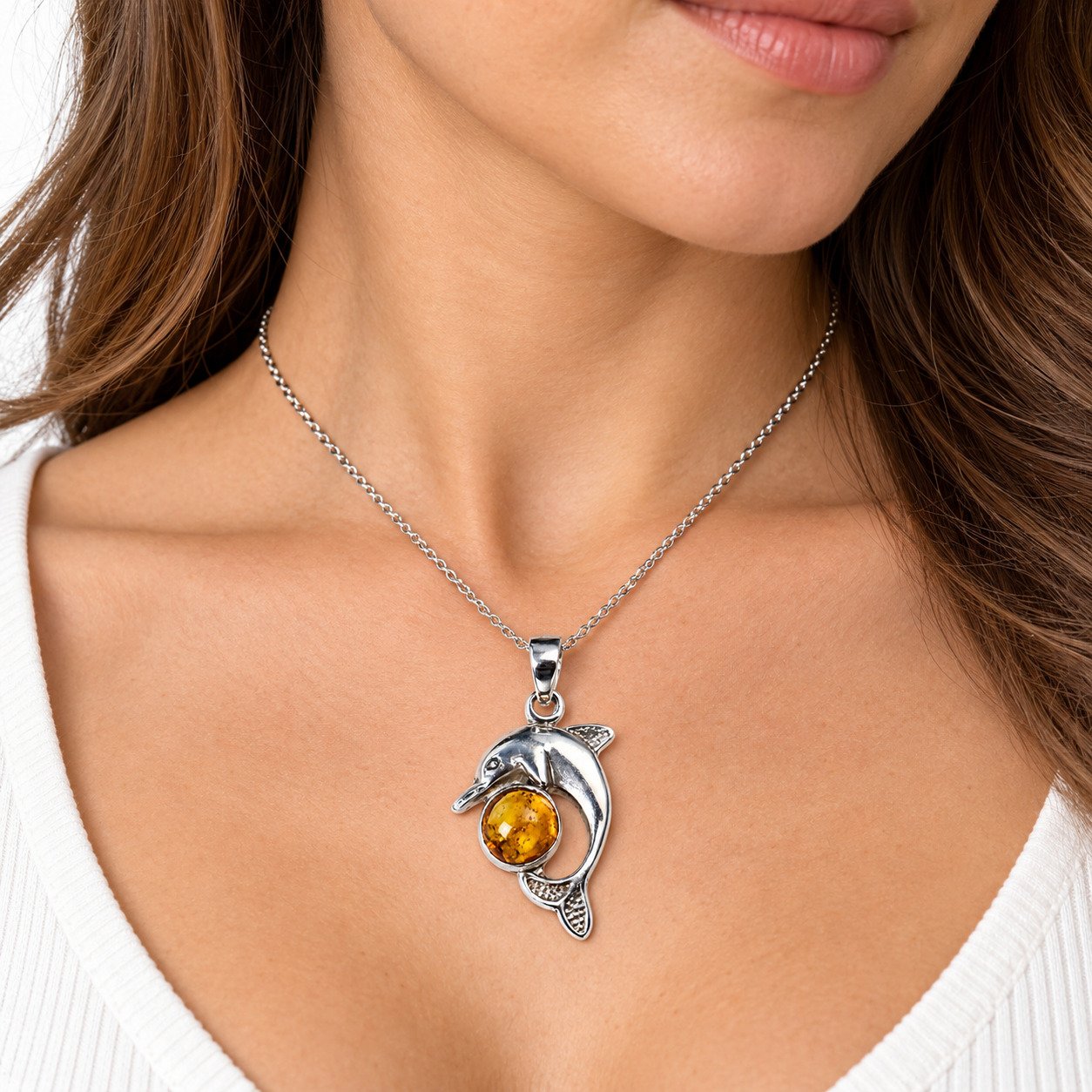 Island crafted dark orange Dominican amber sterling silver pendant 4.3g – photo 7