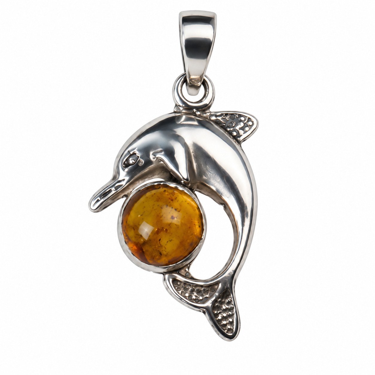 Island crafted dark orange Dominican amber sterling silver pendant 4.3g – photo 9