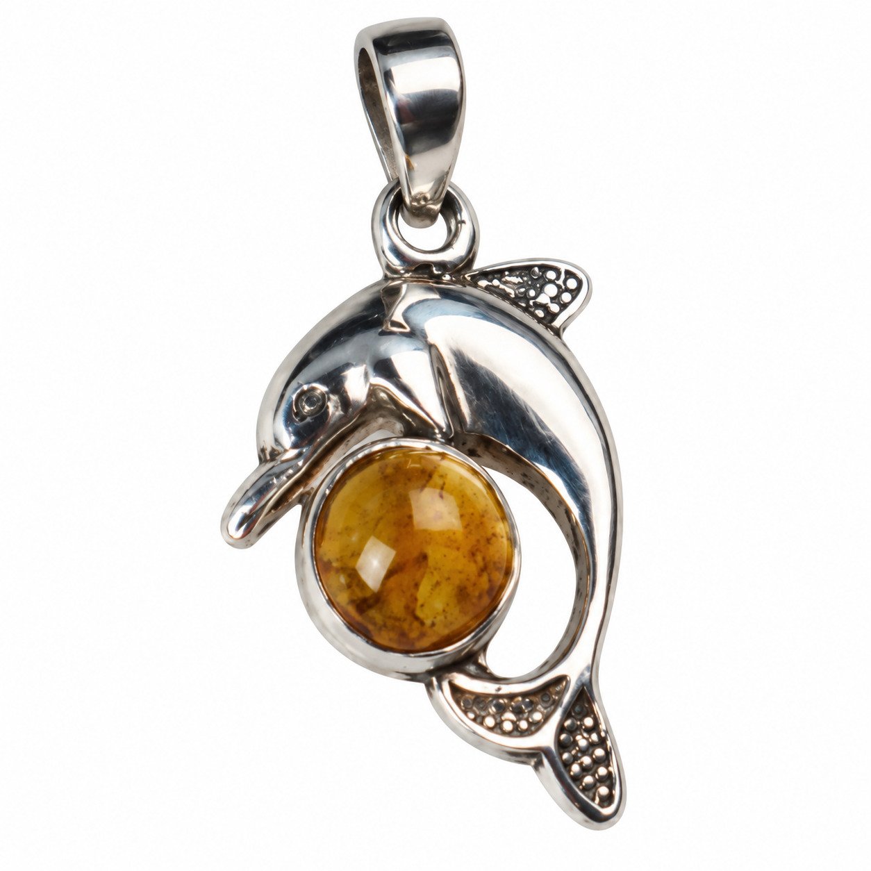 Island crafted dark orange Dominican amber sterling silver pendant 4.3g – photo 10