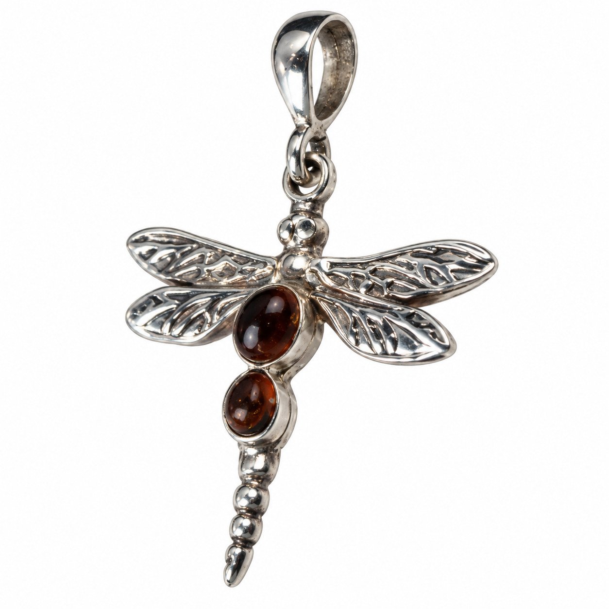 Island crafted dark orange Dominican amber sterling silver pendant 3.4g – photo 2