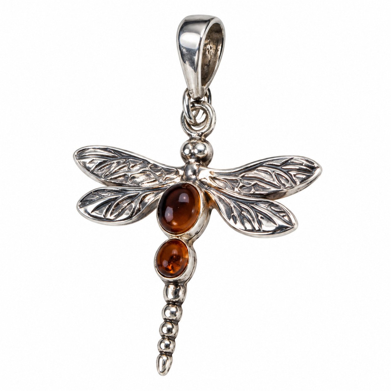 Island crafted dark orange Dominican amber sterling silver pendant 3.4g – photo 3