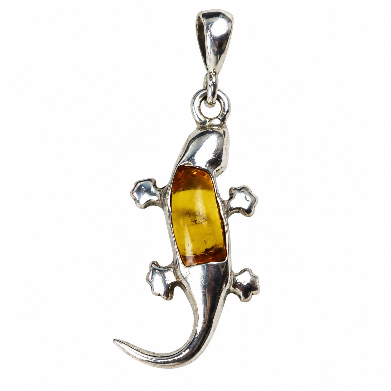 Island crafted dark orange Dominican amber sterling silver pendant 3.9g – photo 2