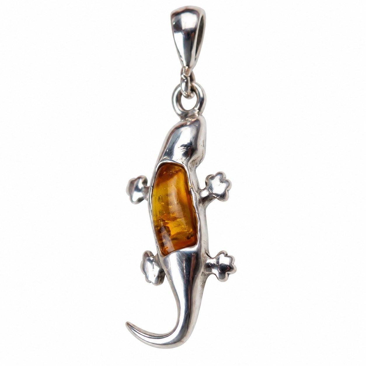 Island crafted dark orange Dominican amber sterling silver pendant 3.9g – photo 4