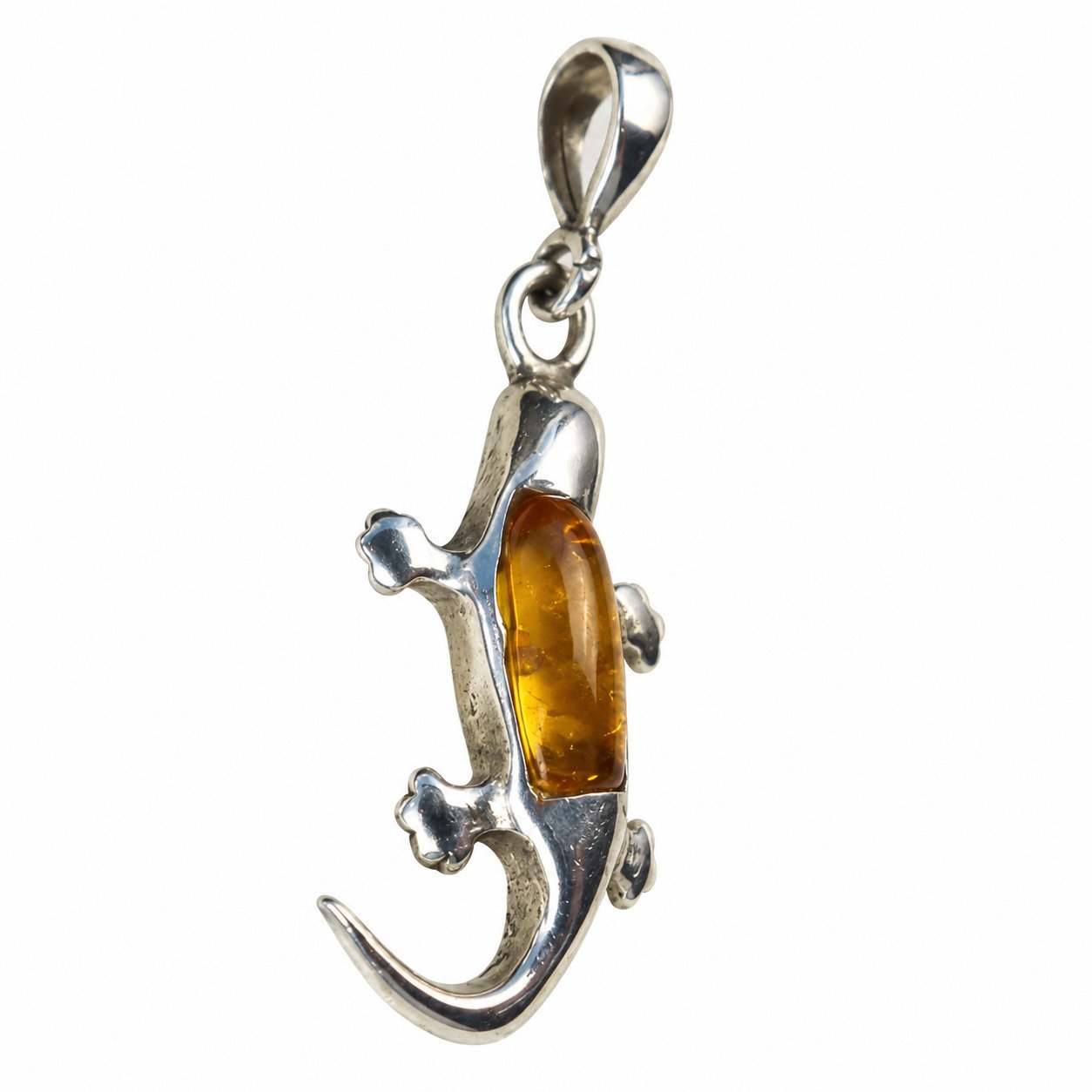 Island crafted dark orange Dominican amber sterling silver pendant 3.9g – photo 6