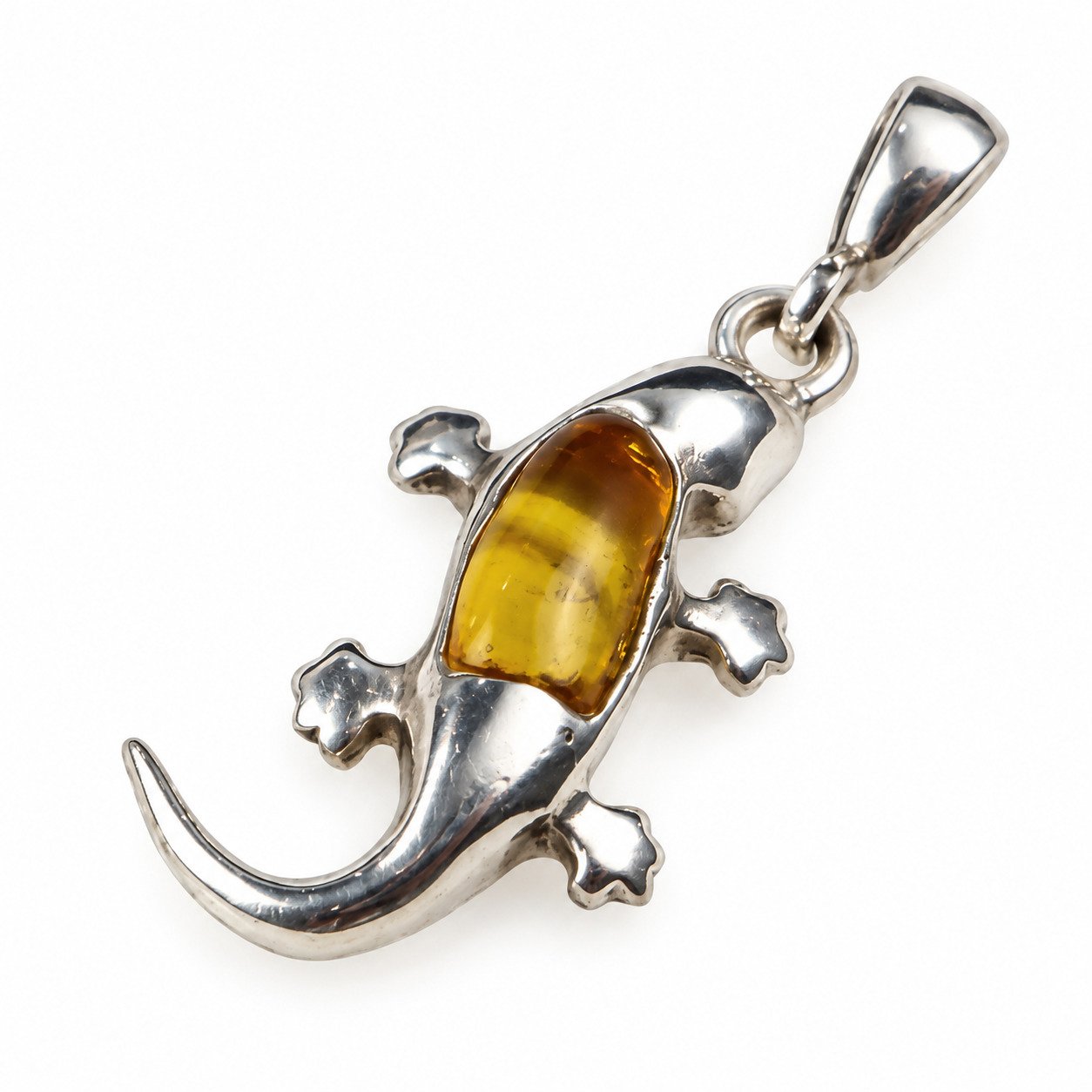 Island crafted dark orange Dominican amber sterling silver pendant 3.9g – photo 7