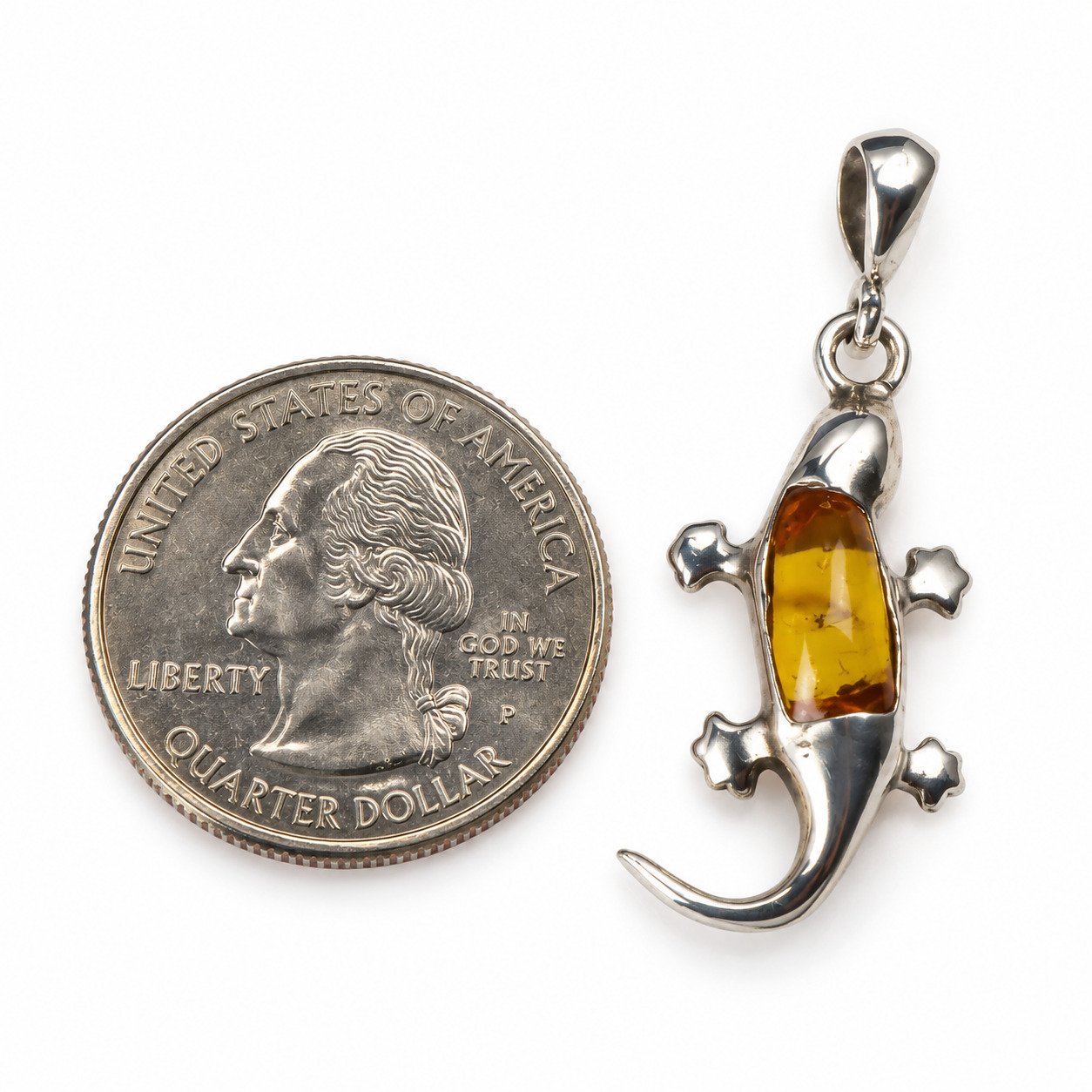 Island crafted dark orange Dominican amber sterling silver pendant 3.9g – photo 9