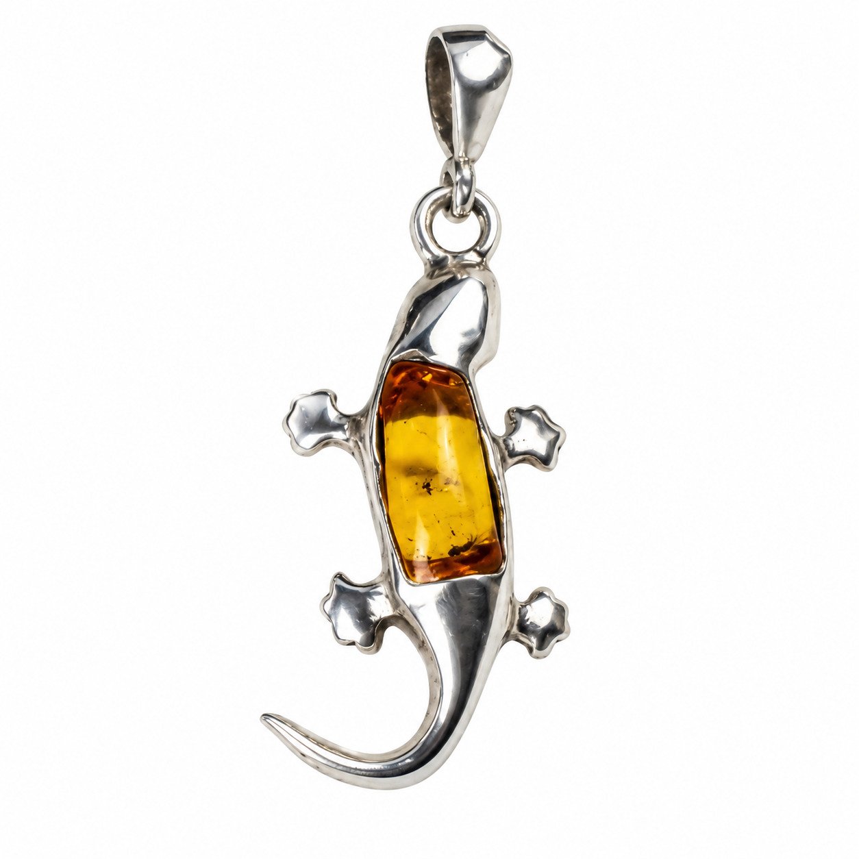 Island crafted dark orange Dominican amber sterling silver pendant 3.9g – photo 11