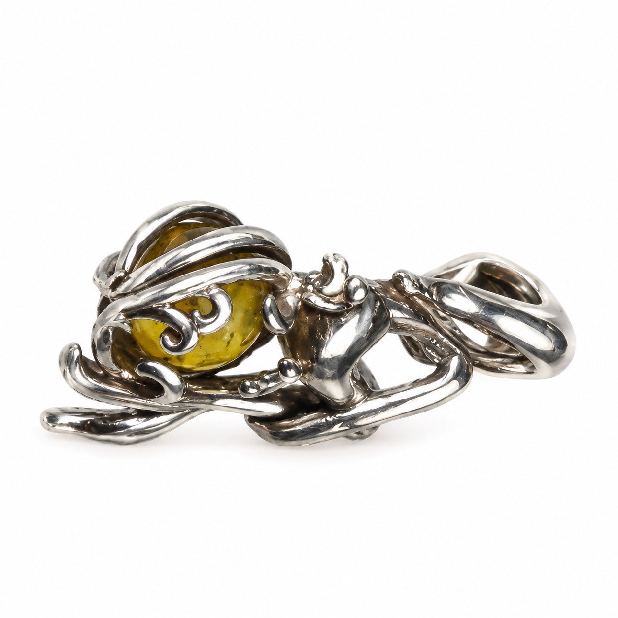 Island crafted yellow orange Dominican amber sterling silver pendant 2.6g – photo 9