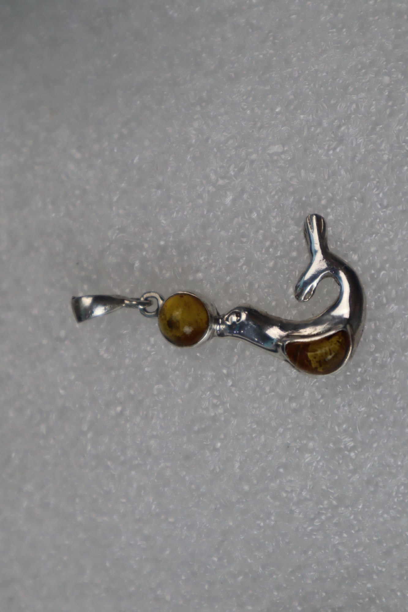 Island crafted yellow orange Dominican amber sterling silver pendant 4g – photo 6