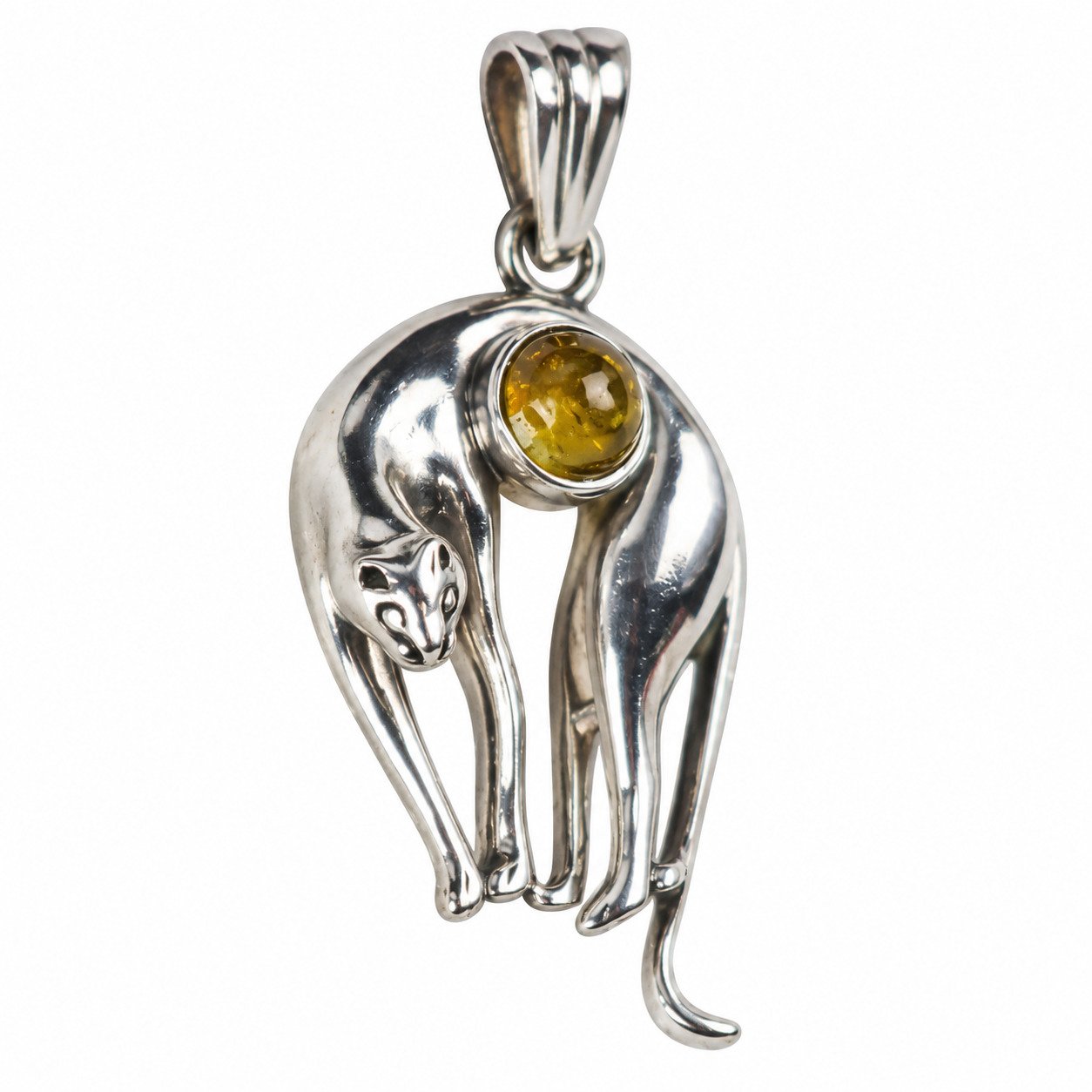Island crafted yellow orange Dominican amber sterling silver pendant 5.9g – photo 3