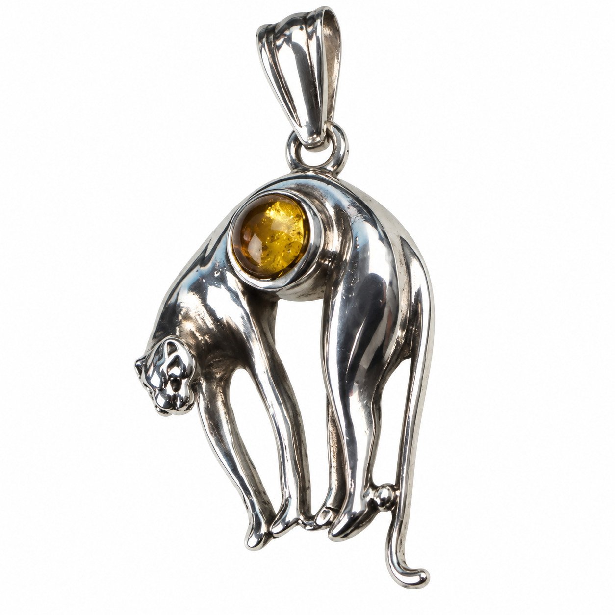 Island crafted yellow orange Dominican amber sterling silver pendant 5.9g – photo 8