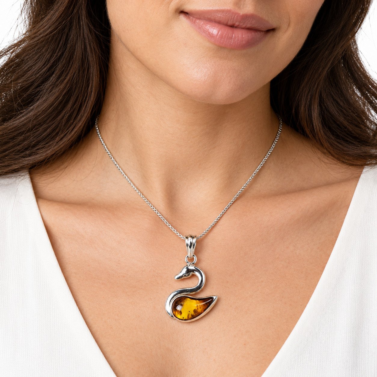 Island crafted yellow orange Dominican amber sterling silver pendant 3.4g – photo 2