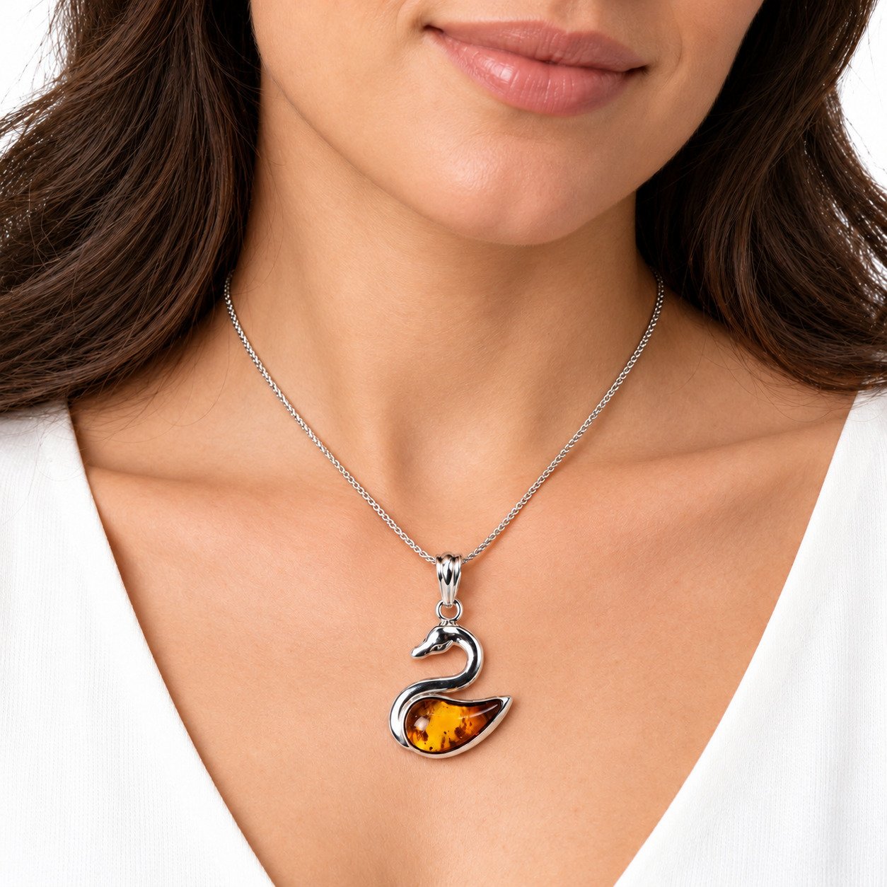 Island crafted yellow orange Dominican amber sterling silver pendant 3.4g – photo 3